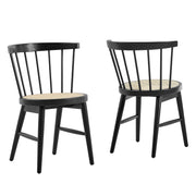 Lykke Curved Spindle Back Dining Chairs Set of 2 - Black