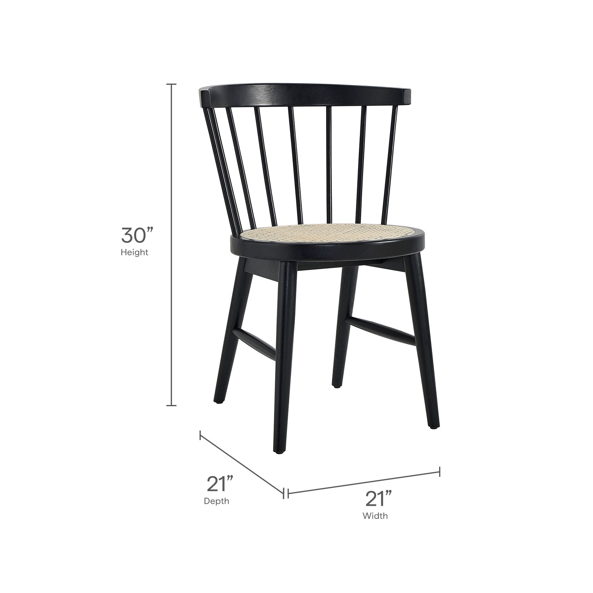 Lykke Curved Spindle Back Dining Chairs Set of 2