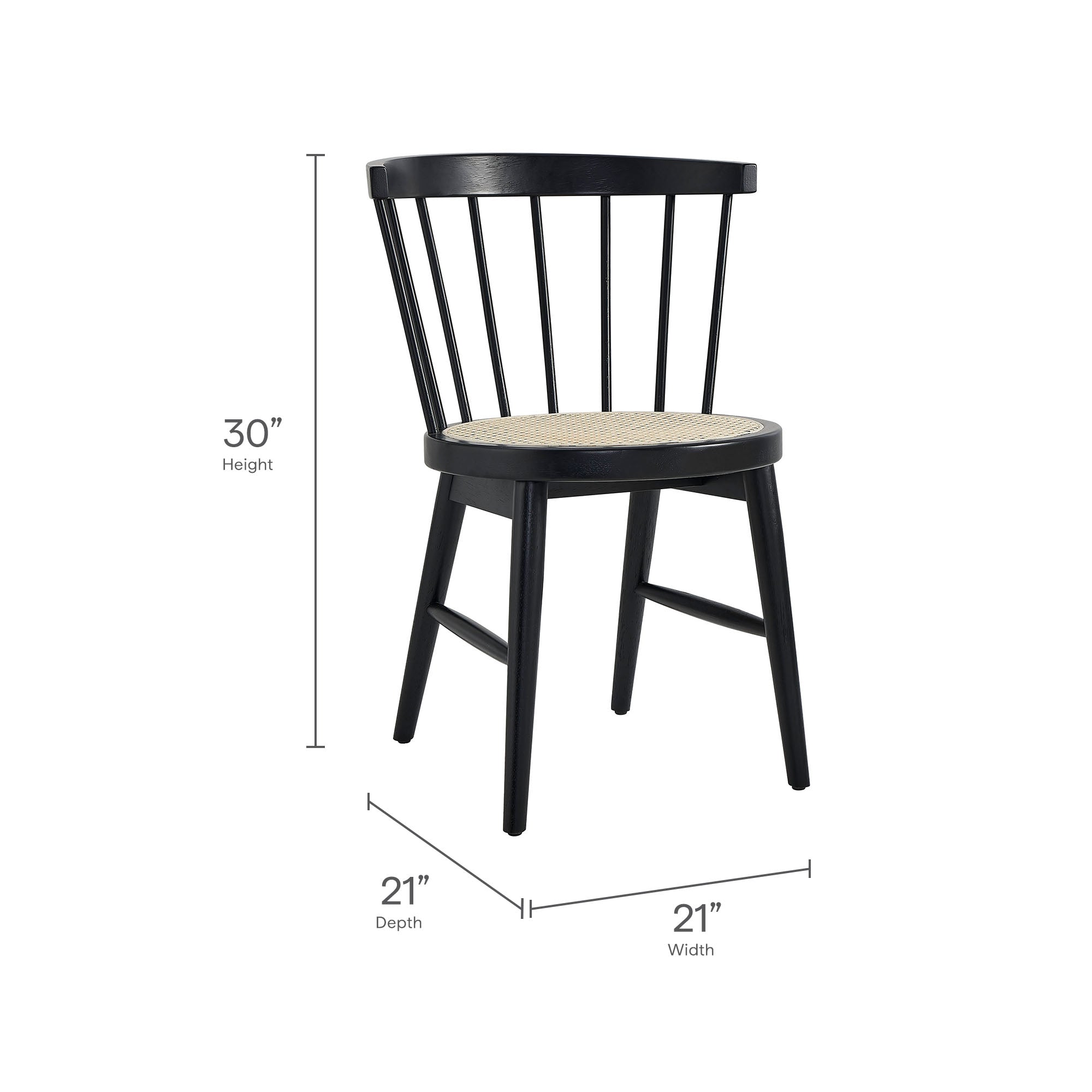 Lykke Curved Spindle Back Dining Chairs Set of 2