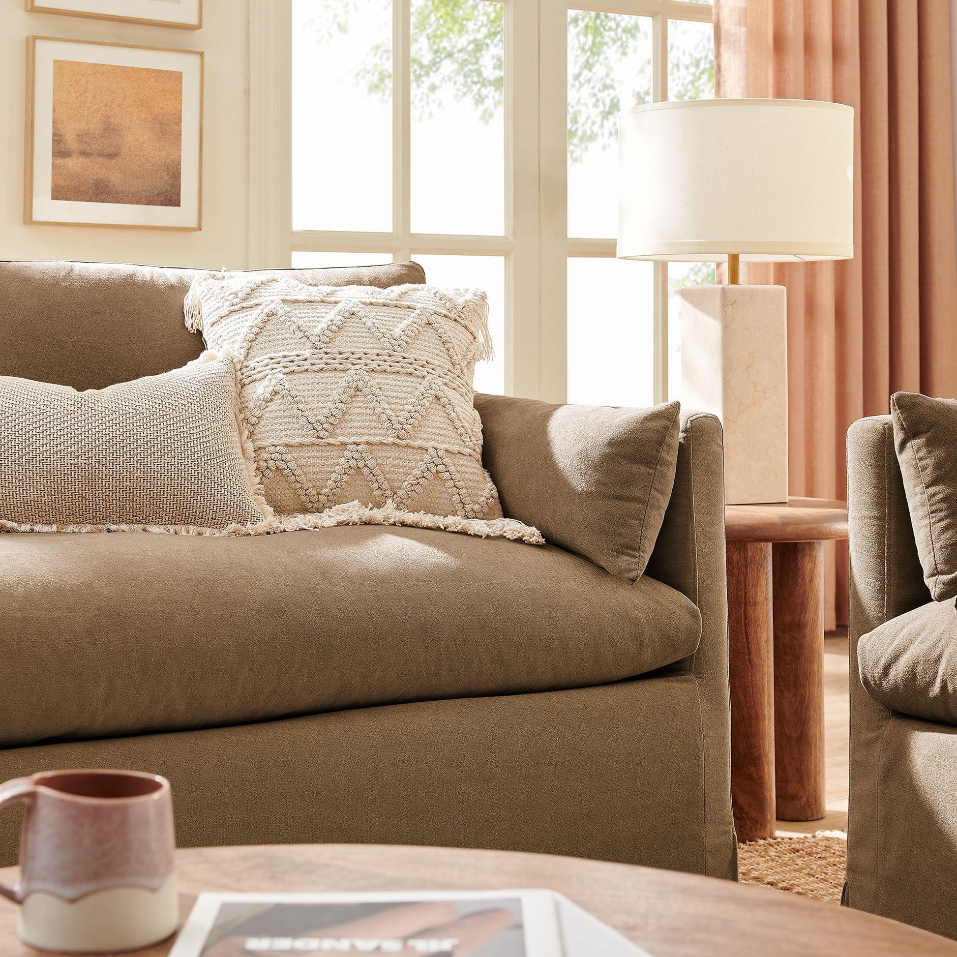 Wellfleet Slipcovered Linen-Blend Loveseat