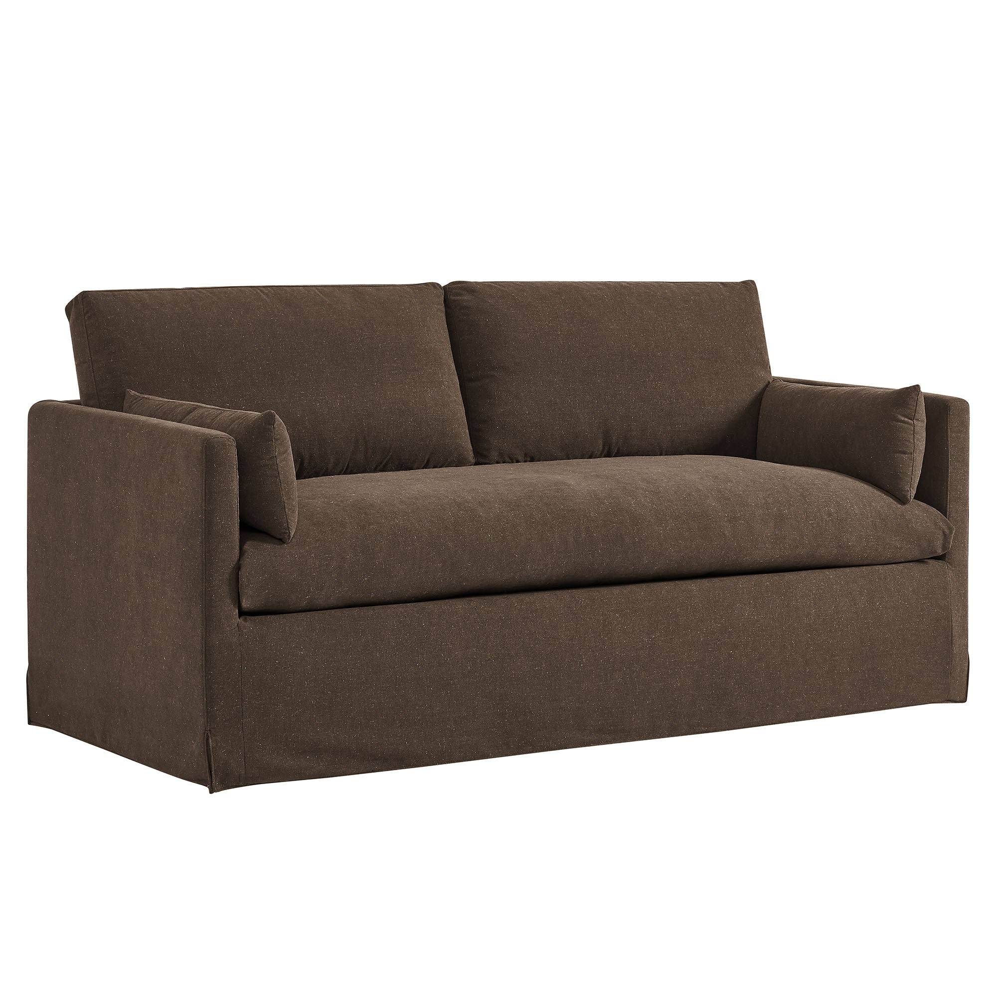 Wellfleet Slipcovered Linen-Blend Loveseat - Cocoa