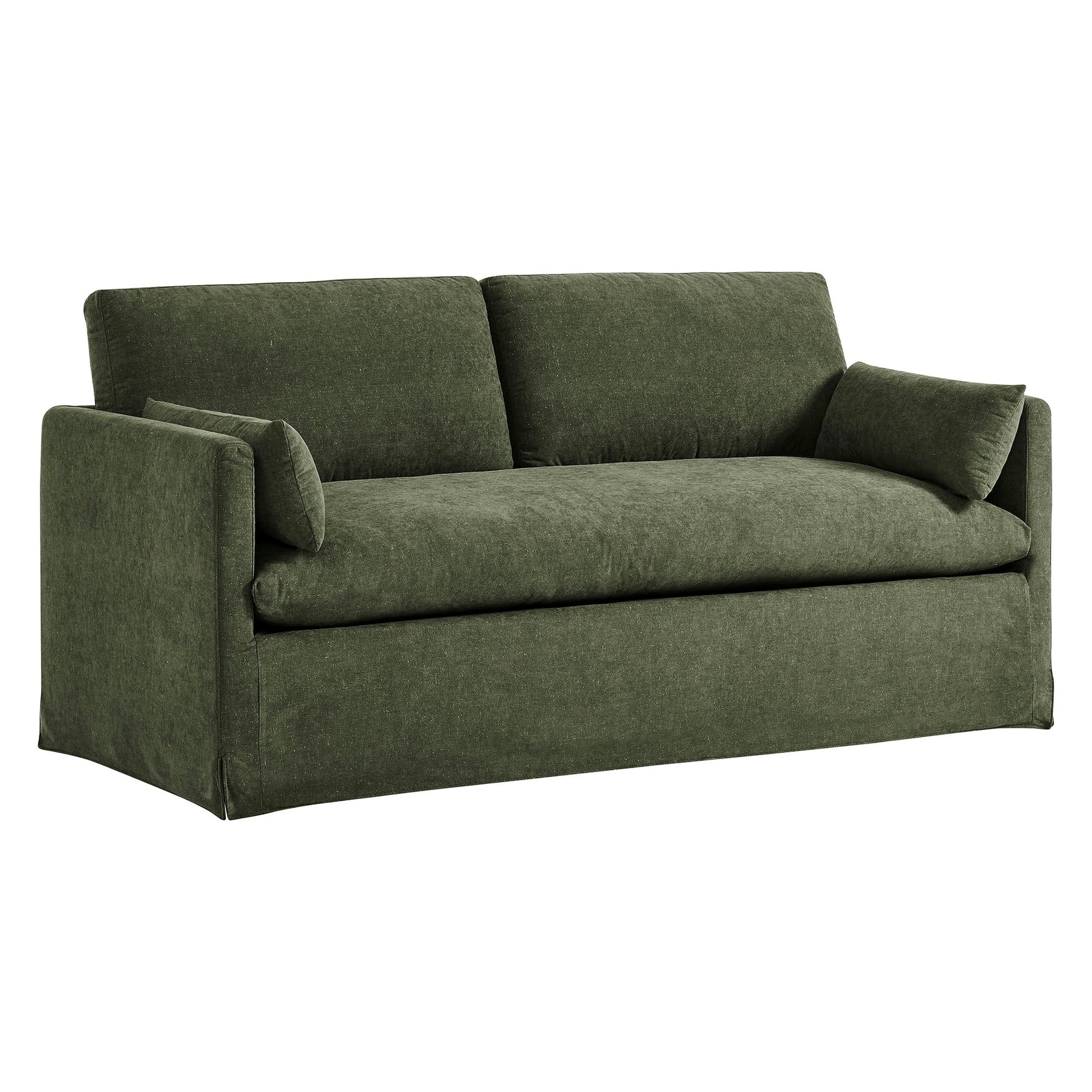 Wellfleet Slipcovered Linen-Blend Loveseat - Sage