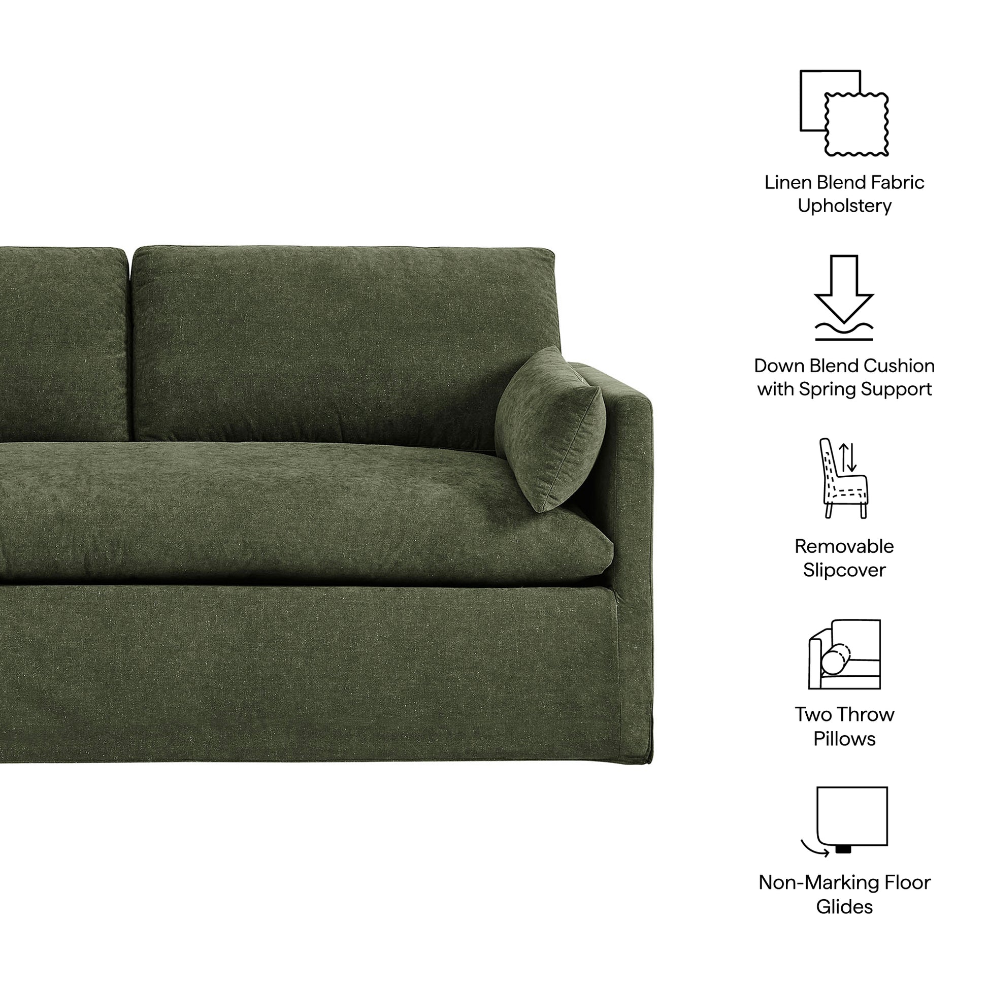 Wellfleet Slipcovered Linen-Blend Loveseat