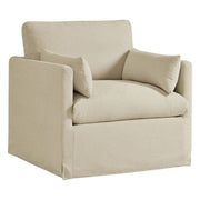 Wellfleet Slipcovered Linen-Blend Armchair - Linen