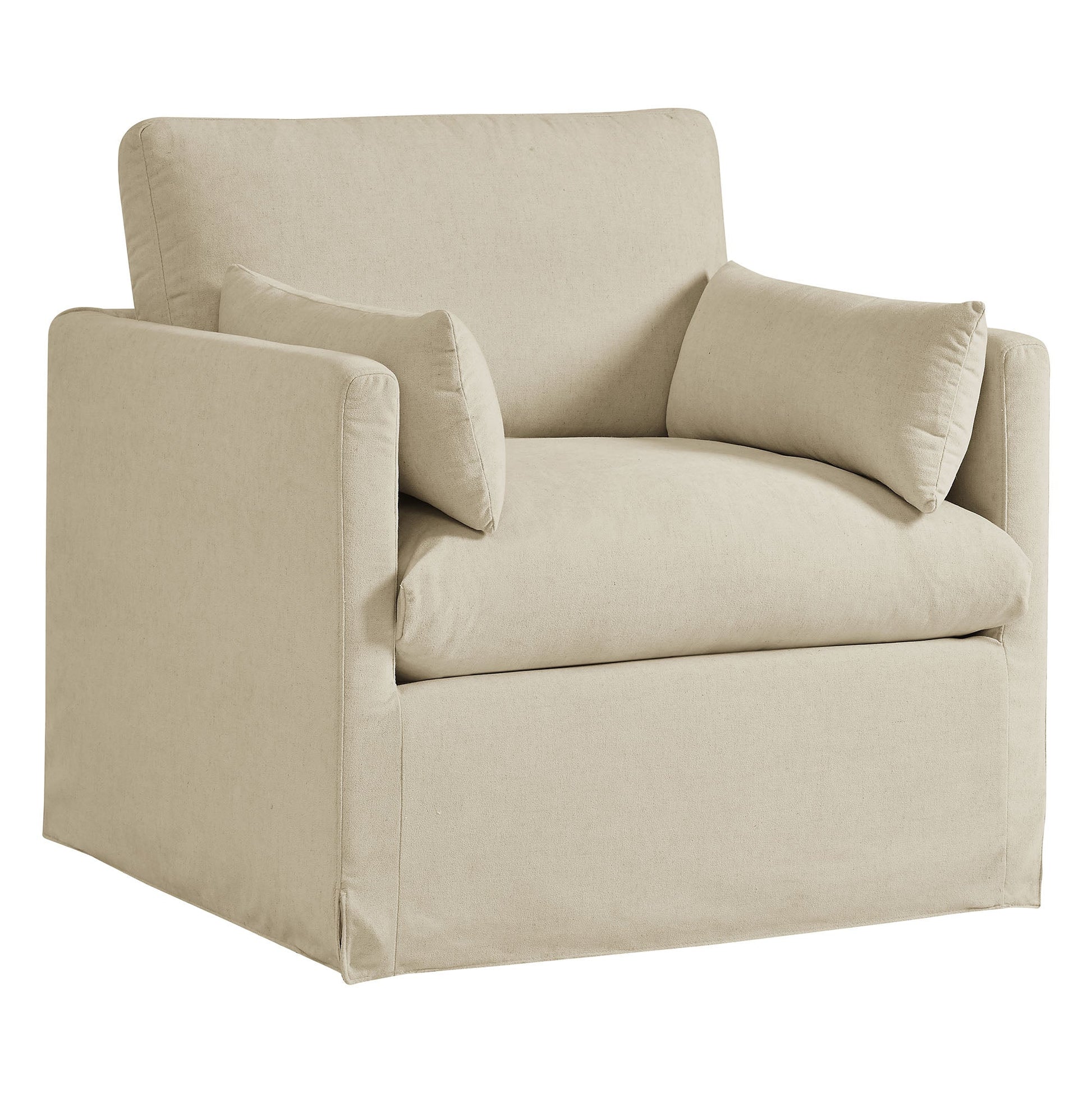 Wellfleet Slipcovered Linen-Blend Armchair - Linen