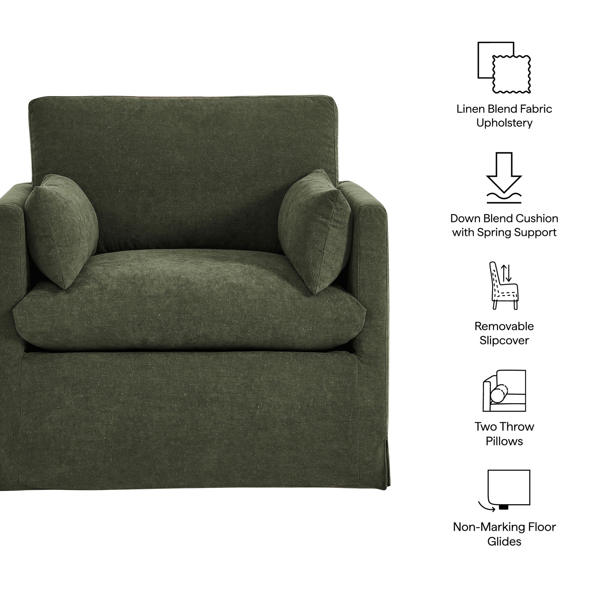 Wellfleet Slipcovered Linen-Blend Armchair