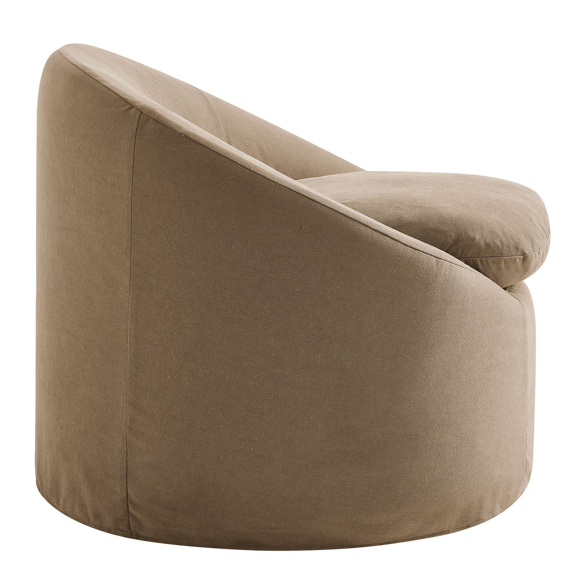 Sadie Slipcovered Linen-Blend Round Accent Chair