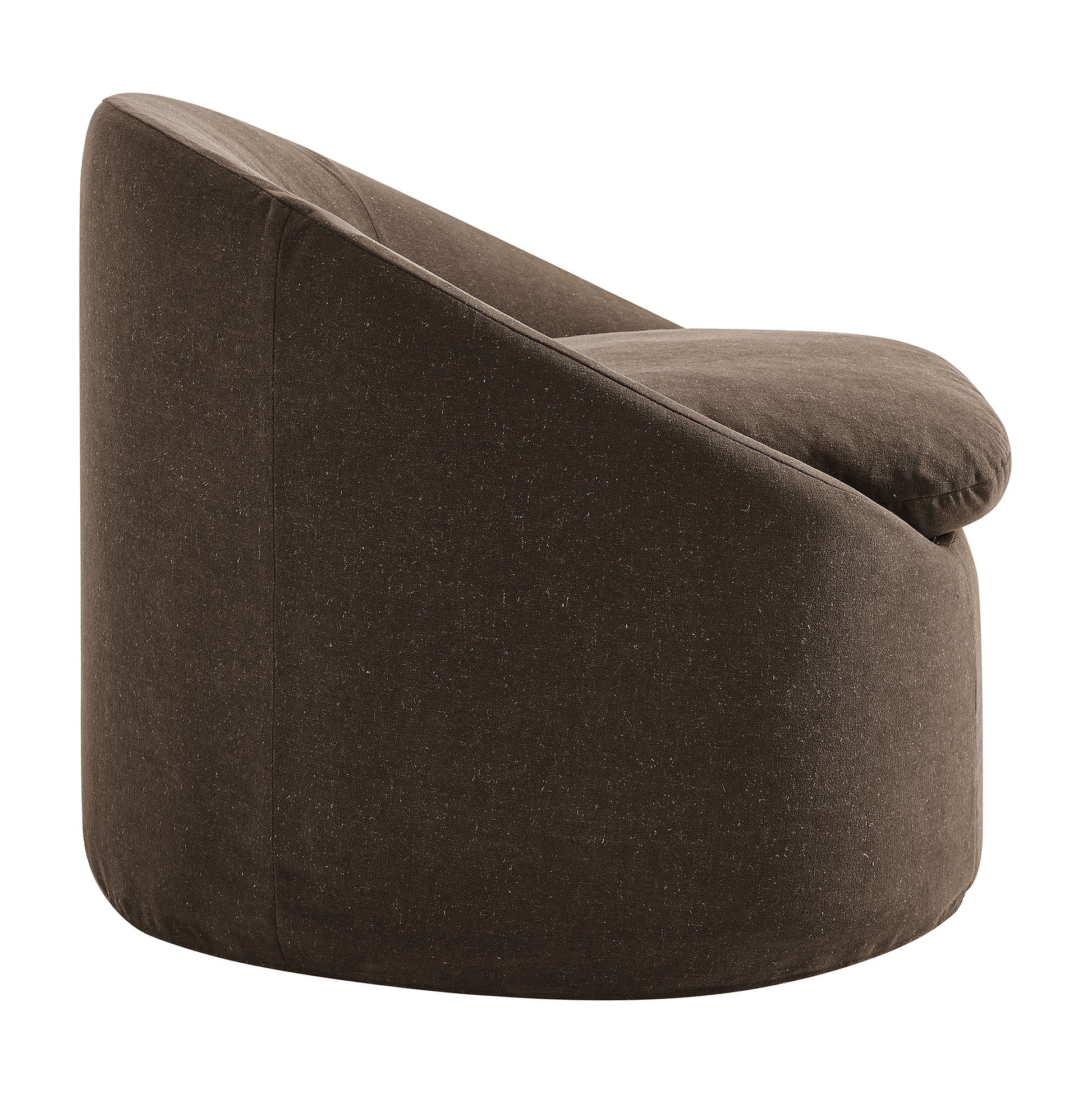 Sadie Slipcovered Linen-Blend Round Accent Chair