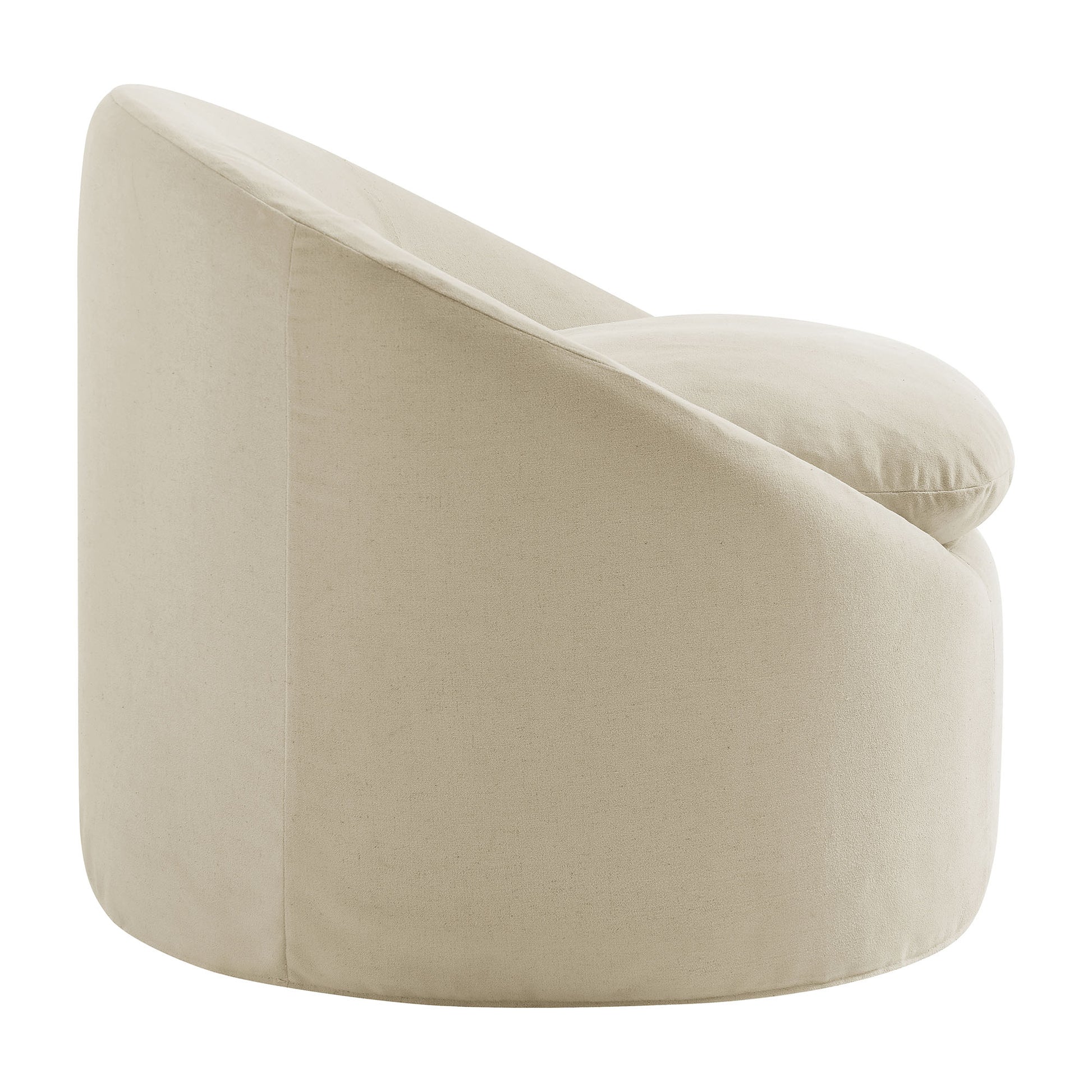 Sadie Slipcovered Linen-Blend Round Accent Chair