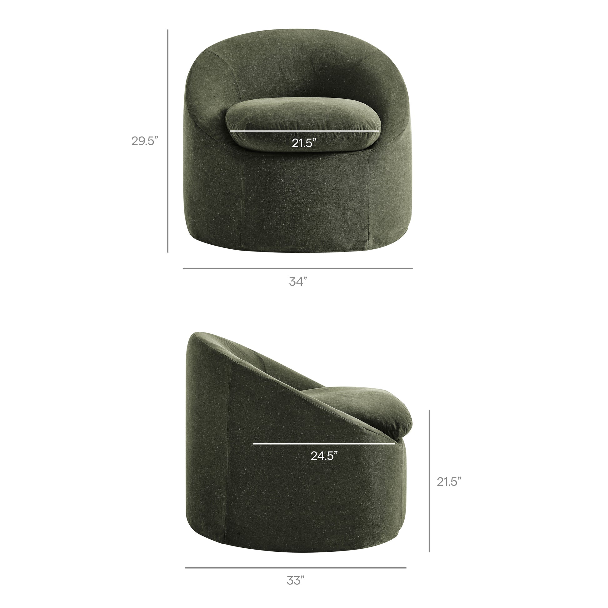 Sadie Slipcovered Linen-Blend Round Accent Chair