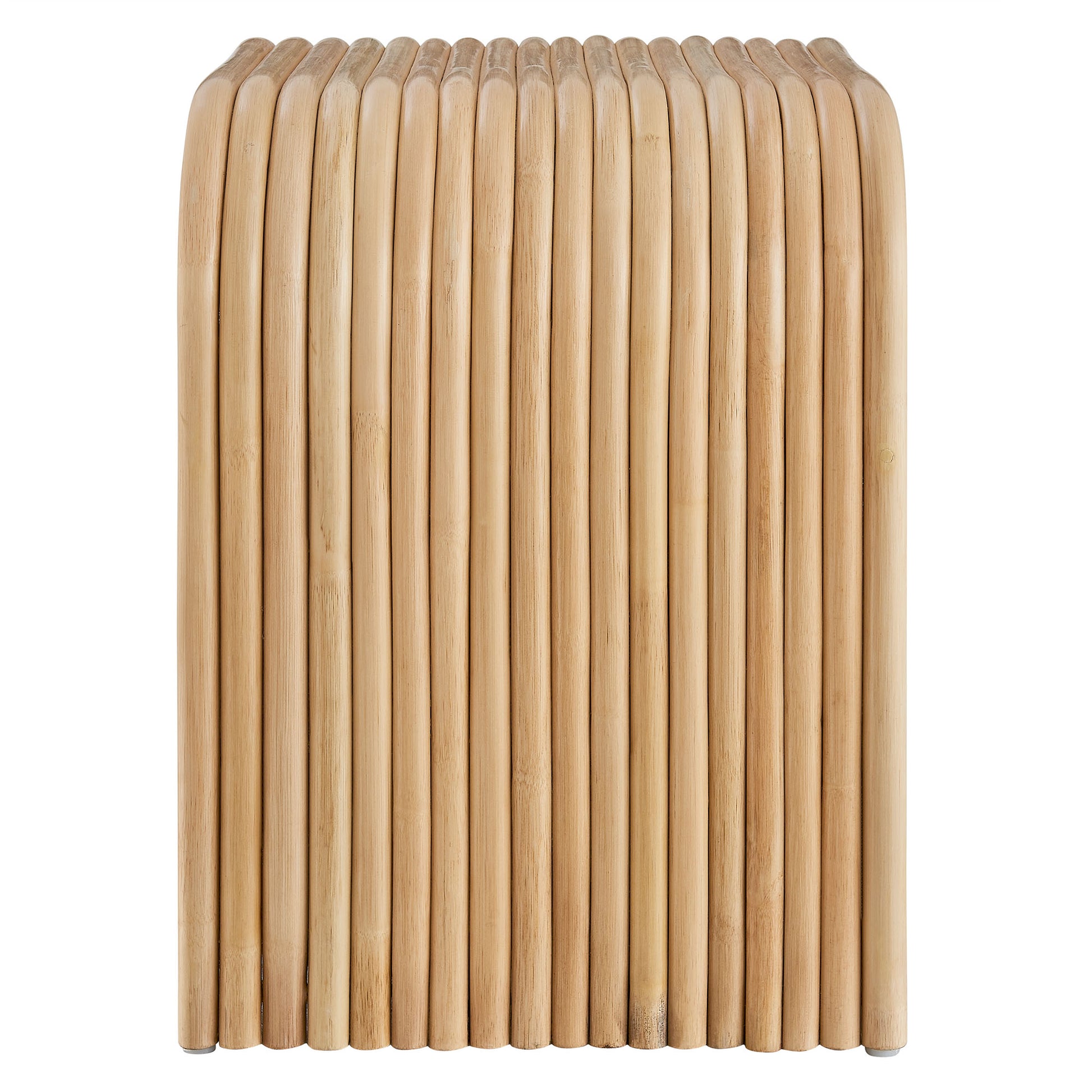 Eve Curved Natural Rattan Side Table