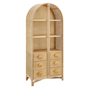 Jane 71 Inch Tall Arched Natural Rattan Bookshelf - Natural