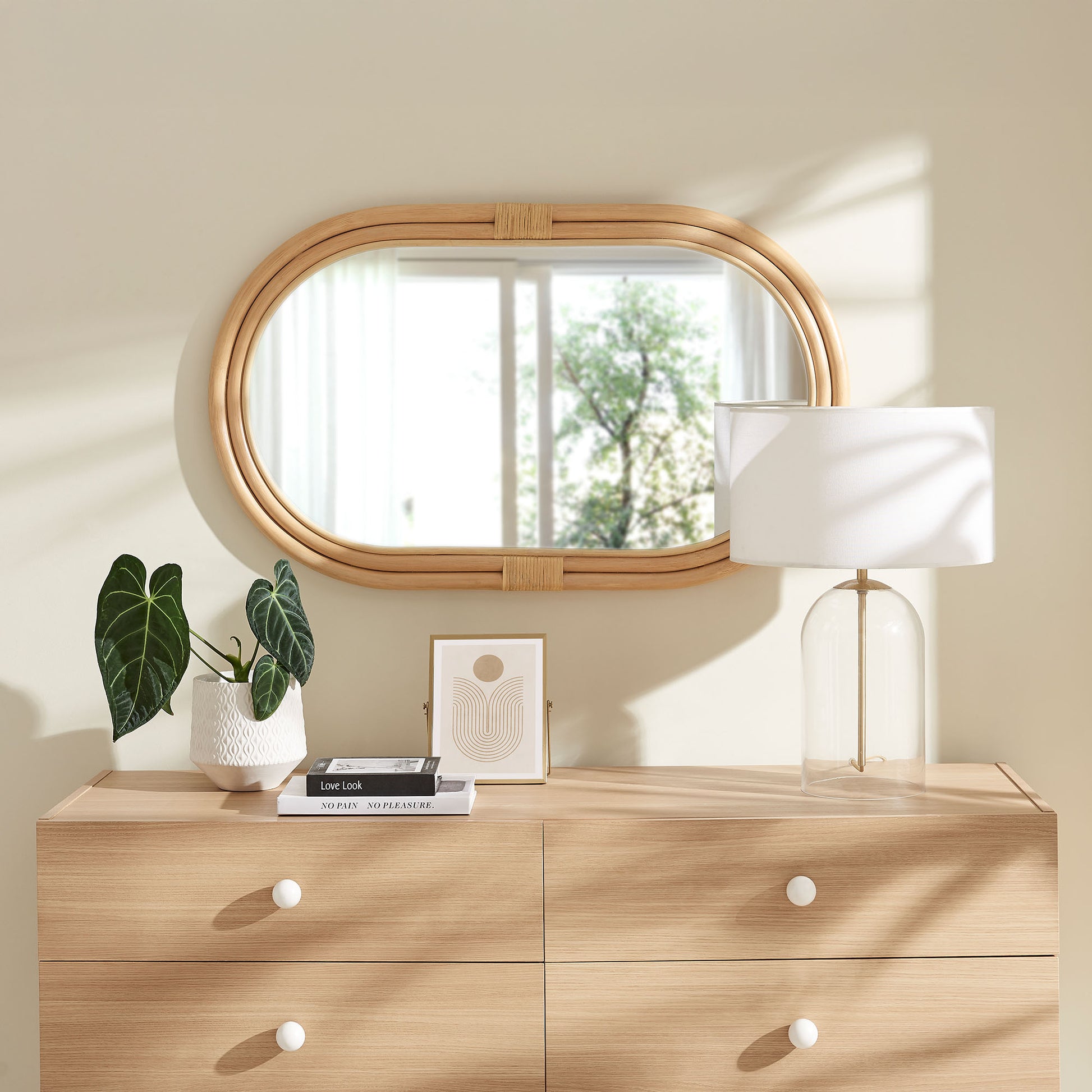 Corsica Oval Rattan Wall Mirror
