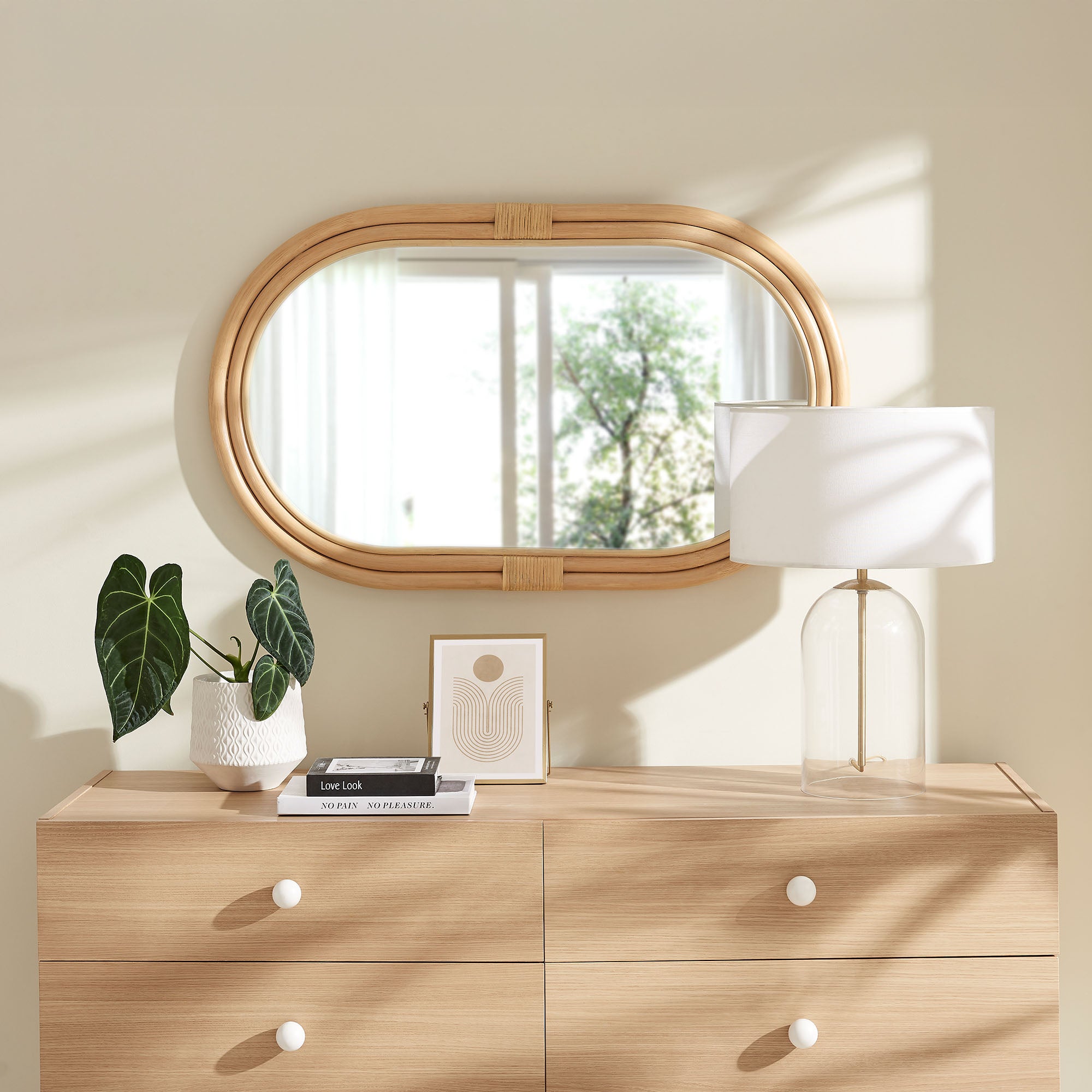 Corsica Oval Rattan Wall Mirror