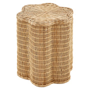 Erika Scalloped Natural Rattan Side Table - Natural