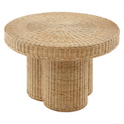 Ainsley 32 Inch Round Natural Rattan Coffee Table - Natural