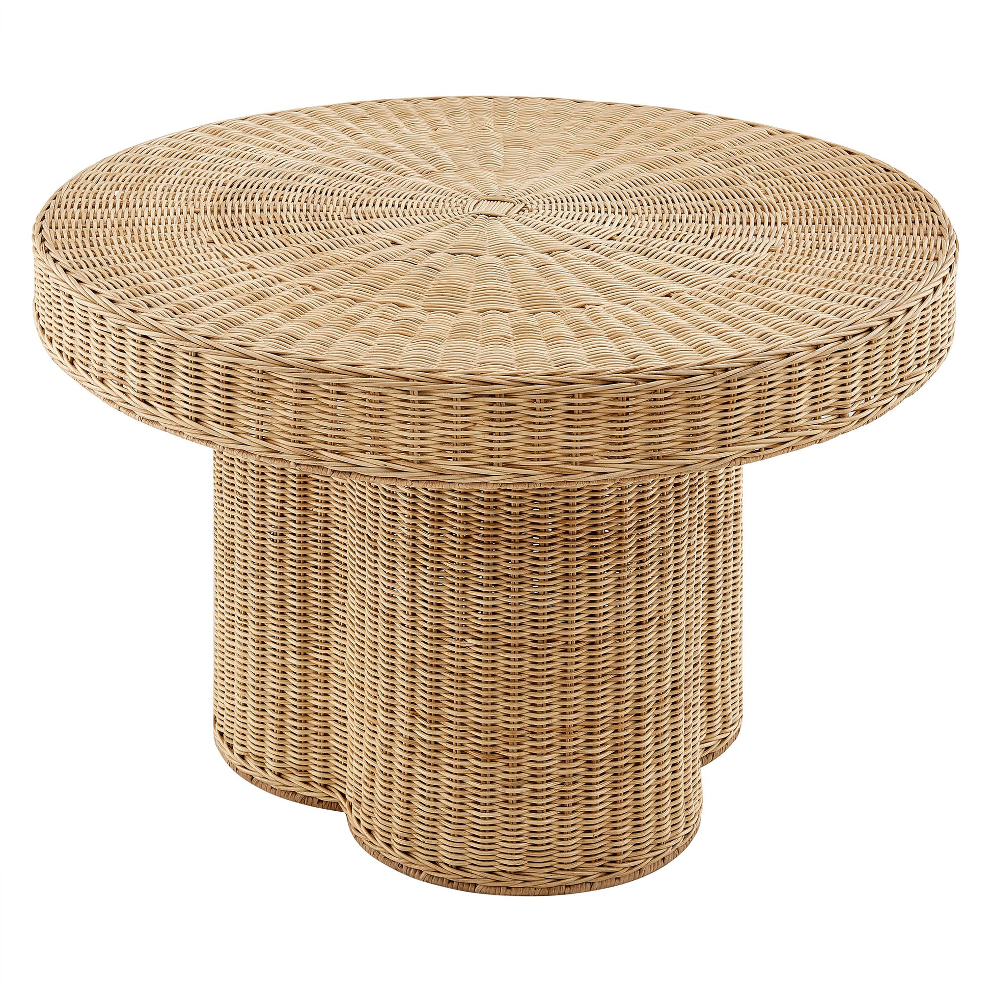 Ainsley 32 Inch Round Natural Rattan Coffee Table - Natural