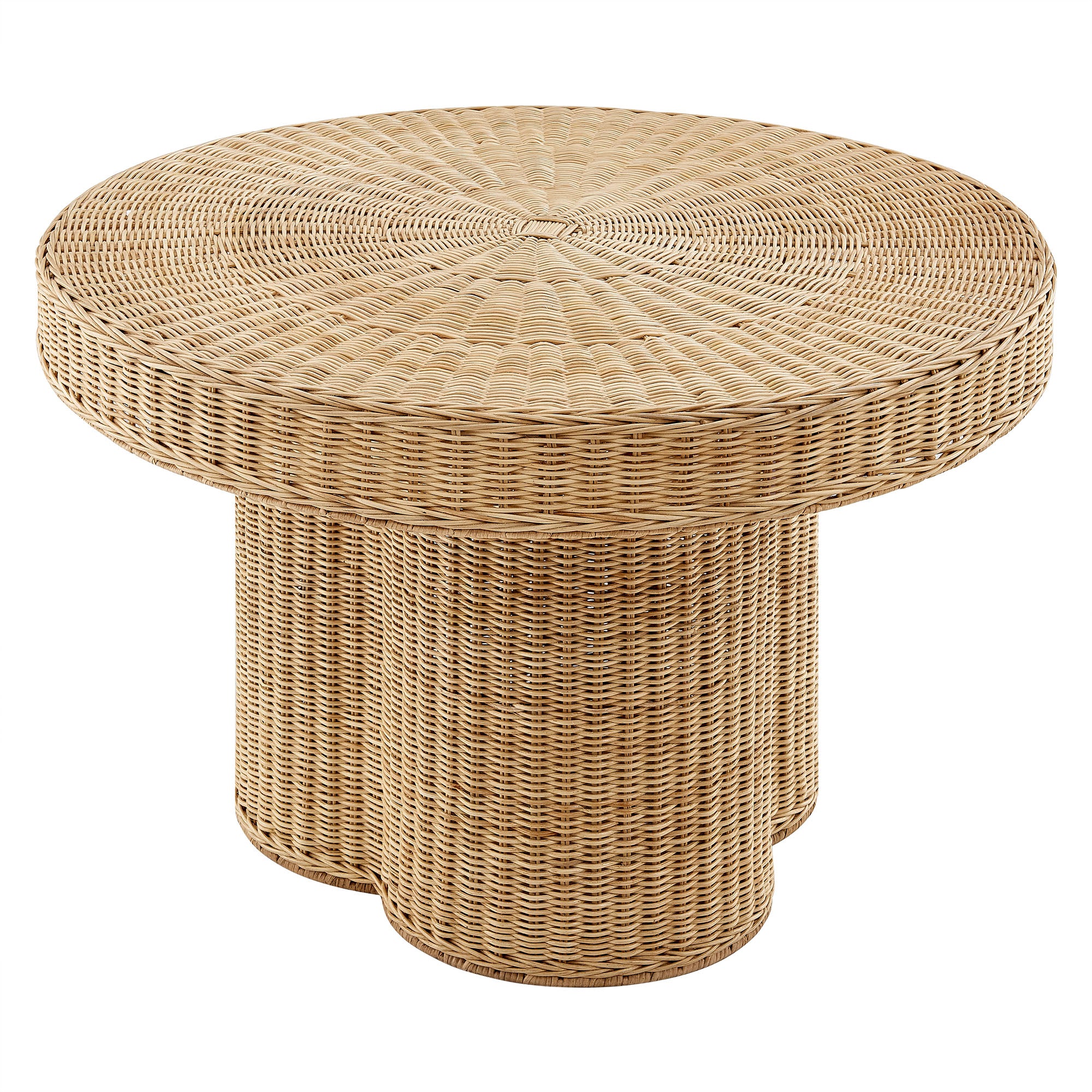 Ainsley 32 Inch Round Natural Rattan Coffee Table - Natural