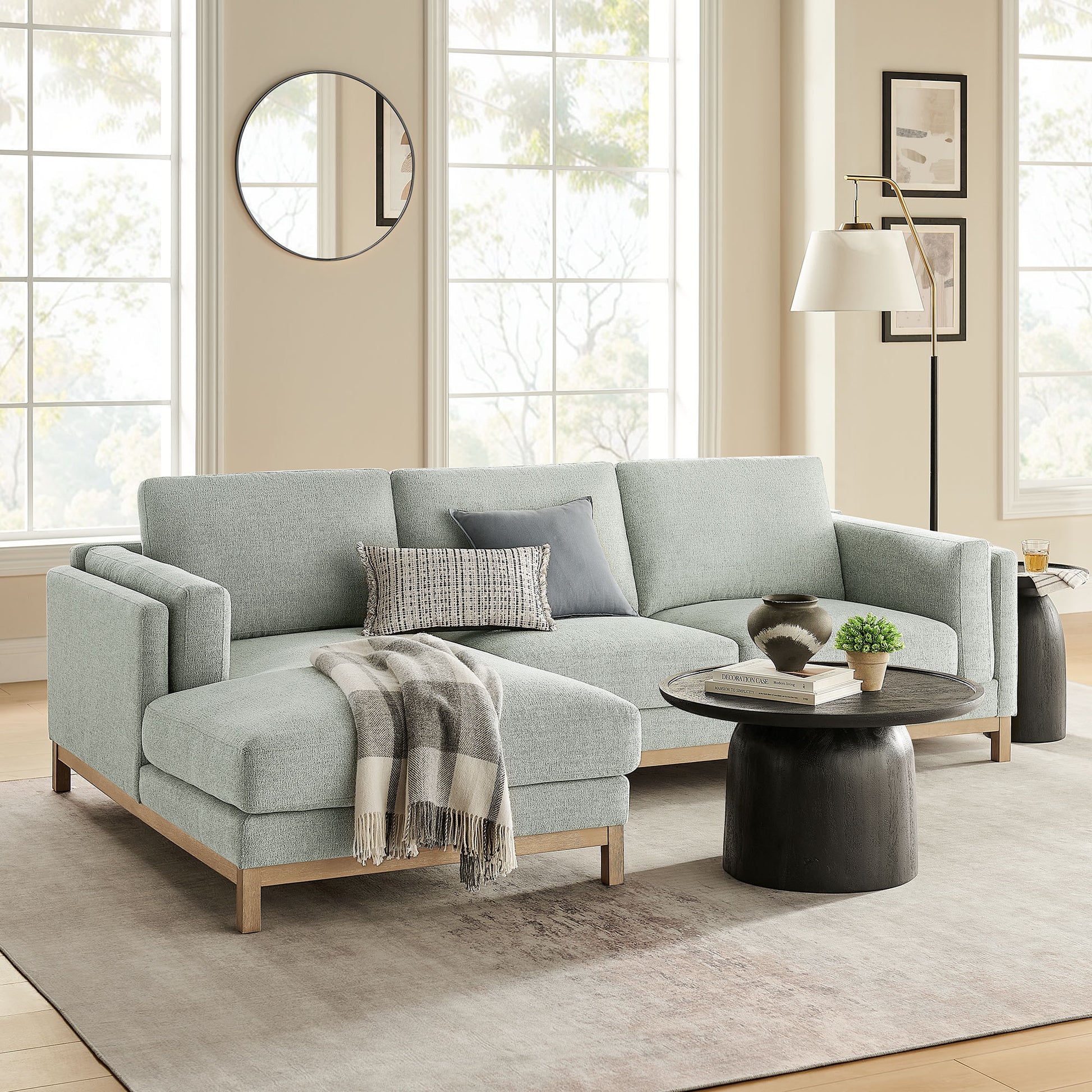 Roscoe Left-Facing Fabric Sectional Sofa with Chaise