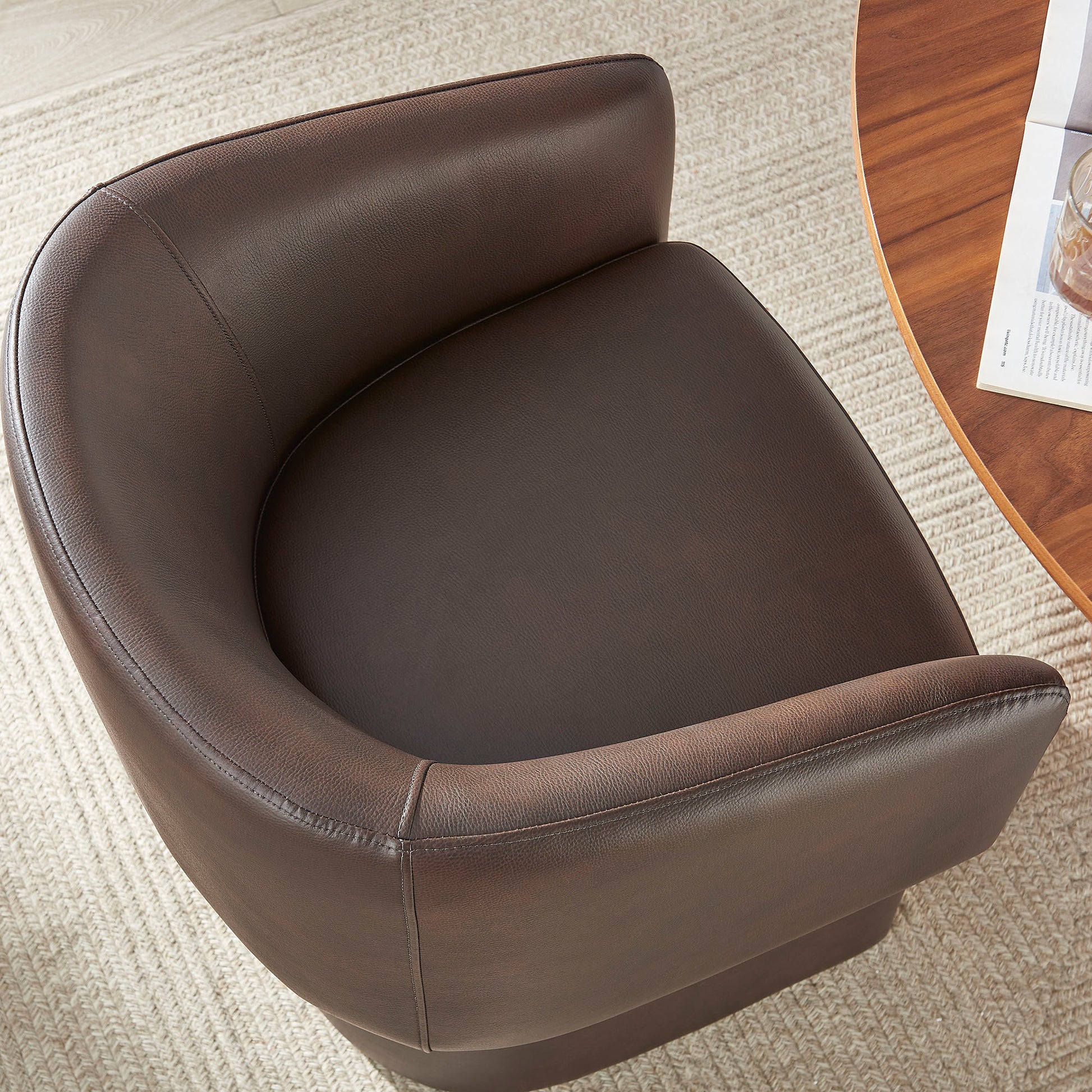 Verity Barrel Back Vegan Leather Dining Chair