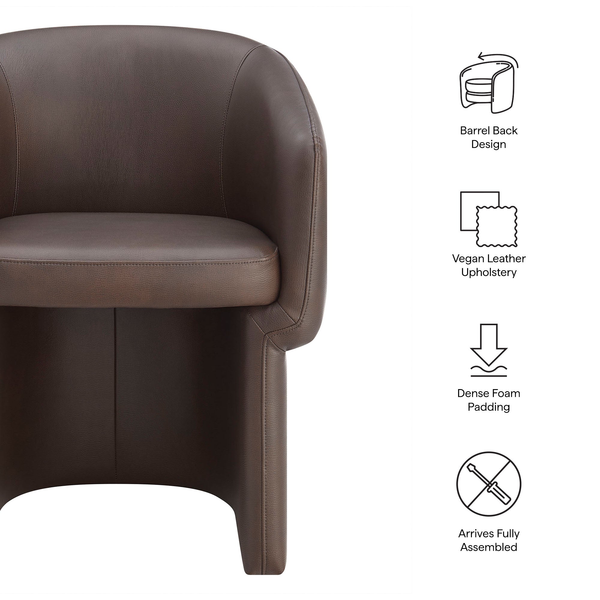 Verity Barrel Back Vegan Leather Dining Chair - Toast