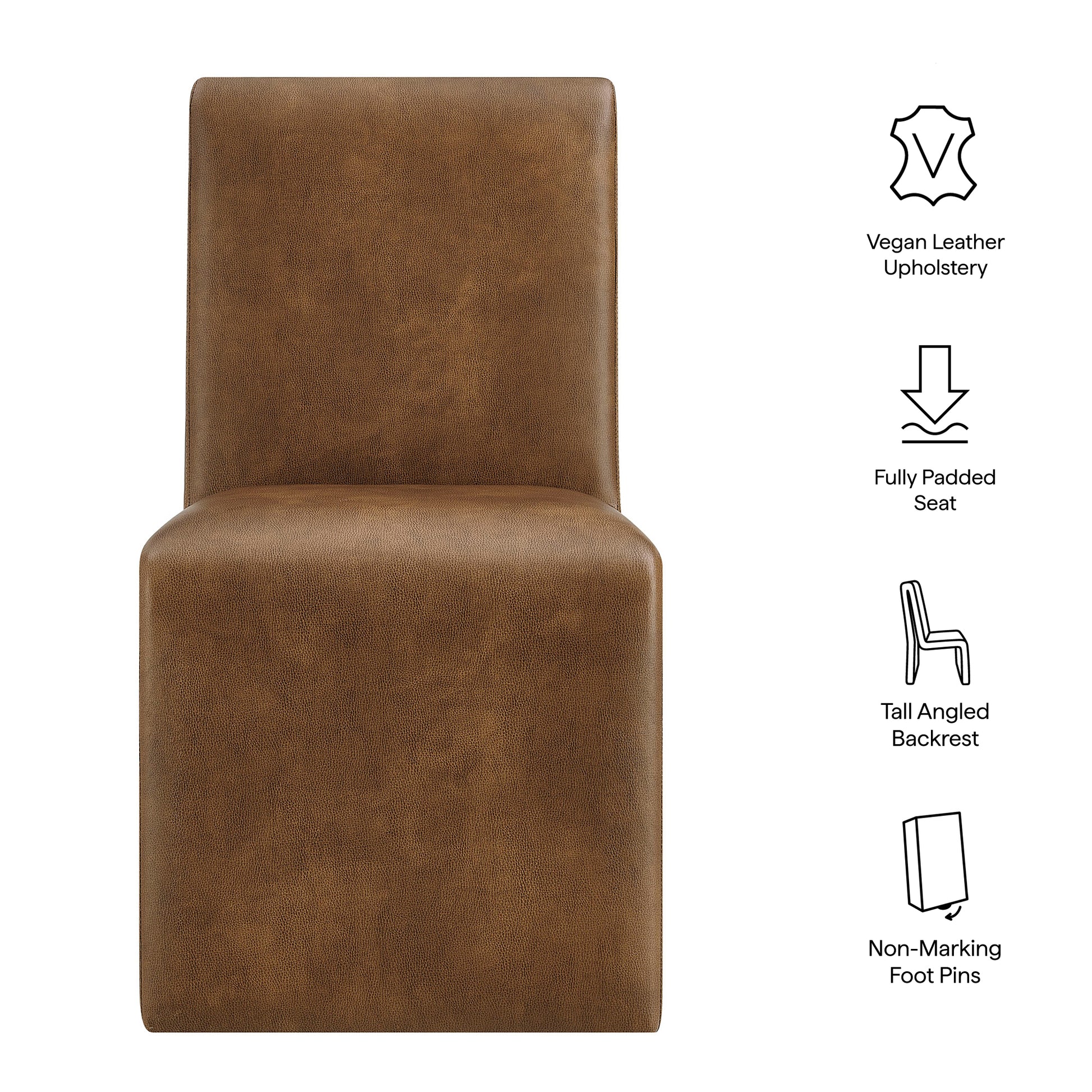 Emory Vegan Leather Dining Side Chair - Mushroom