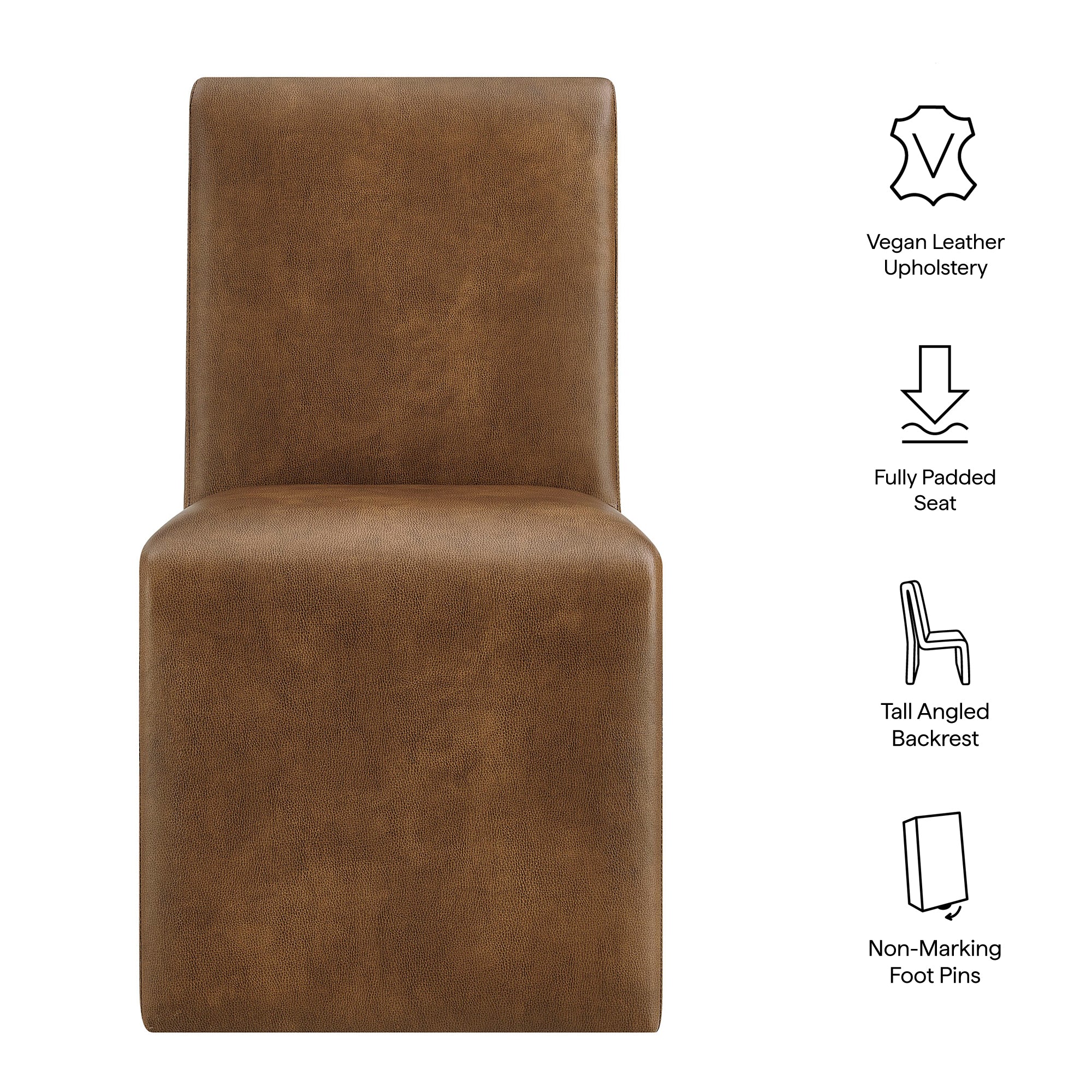 Emory Vegan Leather Dining Side Chair - Mushroom