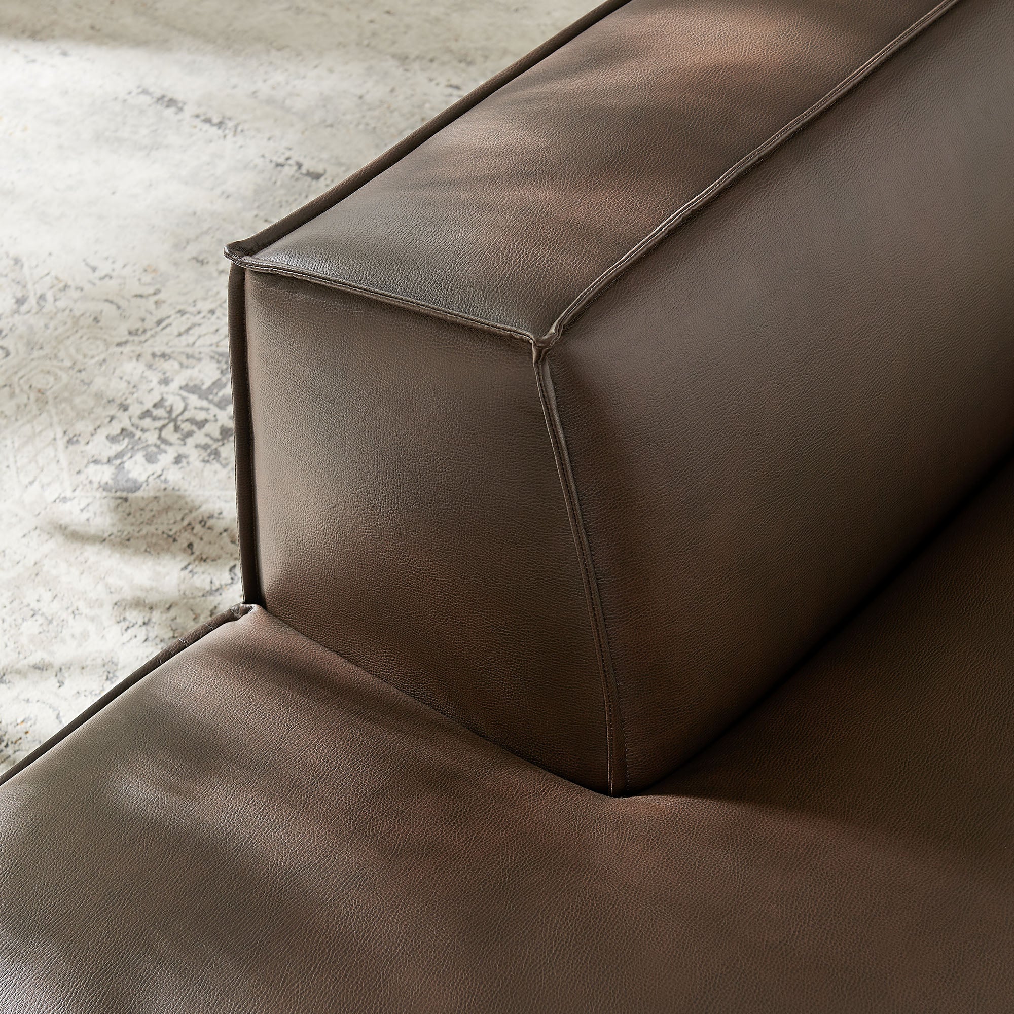 Restore Vegan Leather Left-Facing Armless Modular Chaise