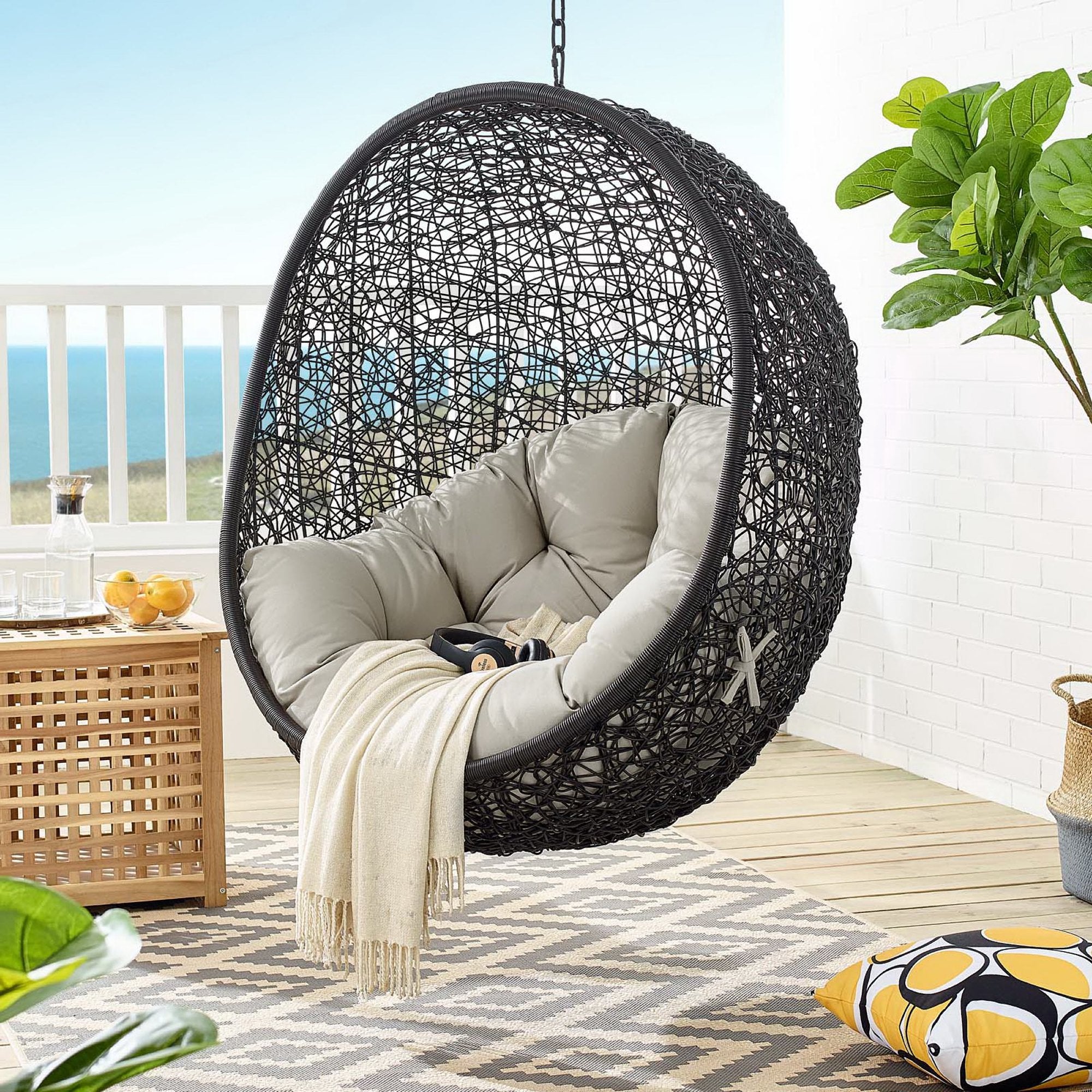 Encase Swing Outdoor Patio Lounge Chair - Red