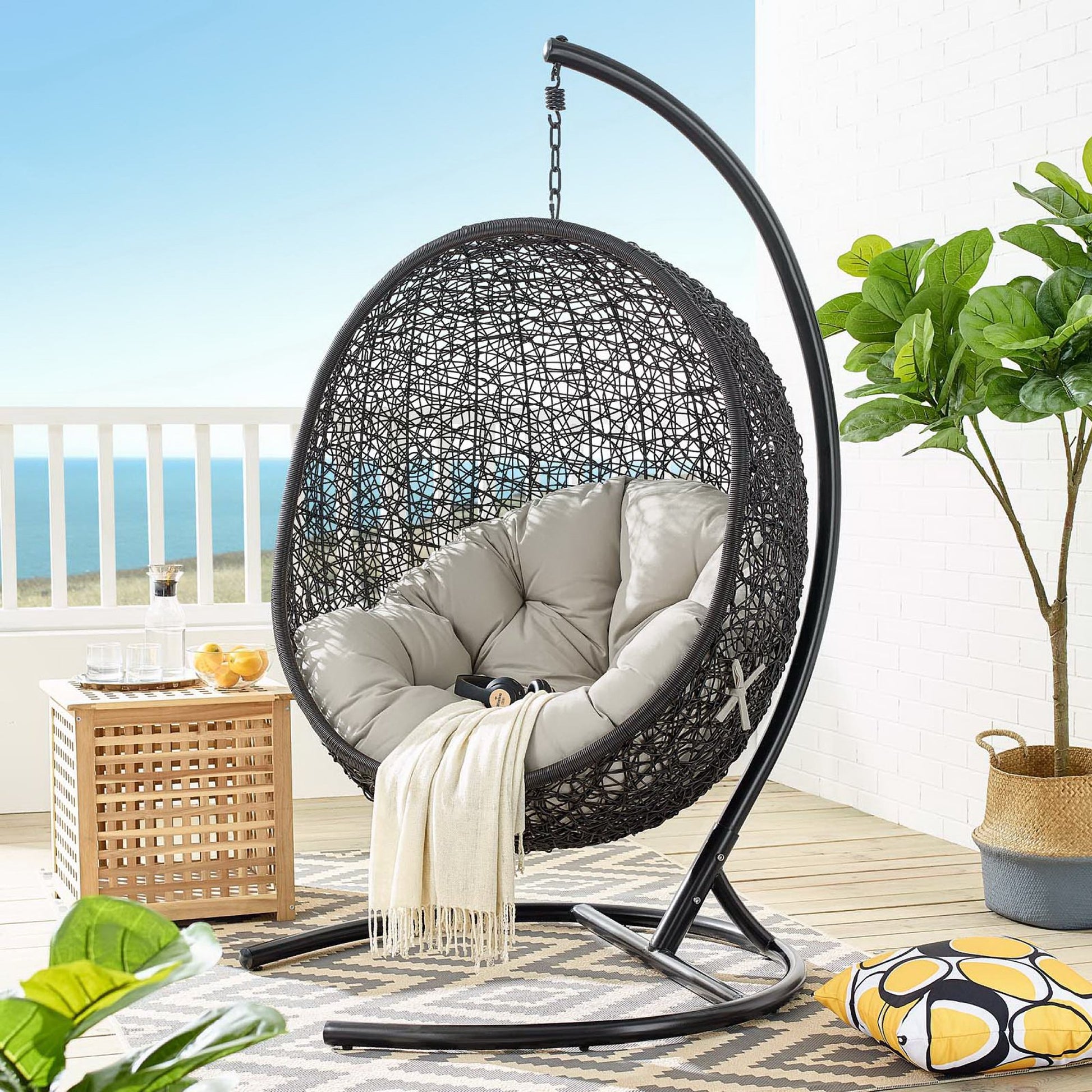 Encase Swing Outdoor Patio Lounge Chair - Peridot