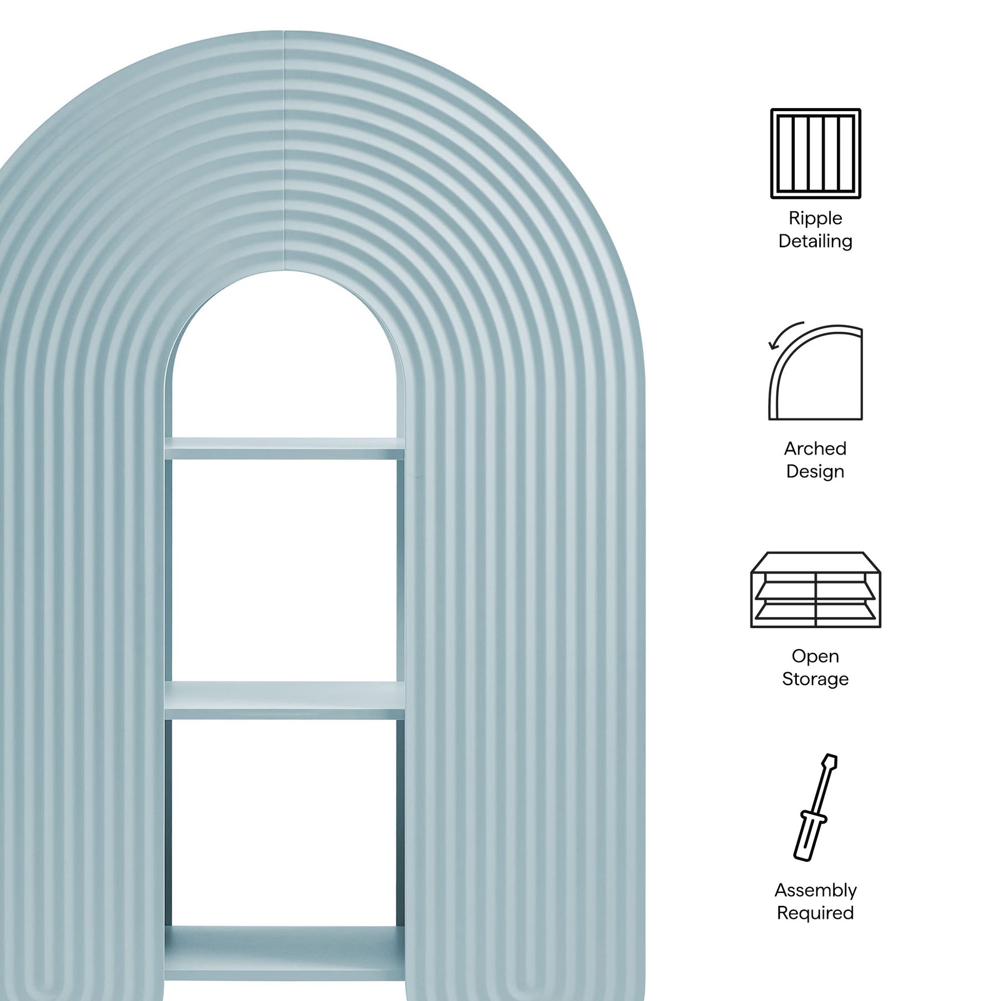 Daydream 58" Arched Bookshelf - White