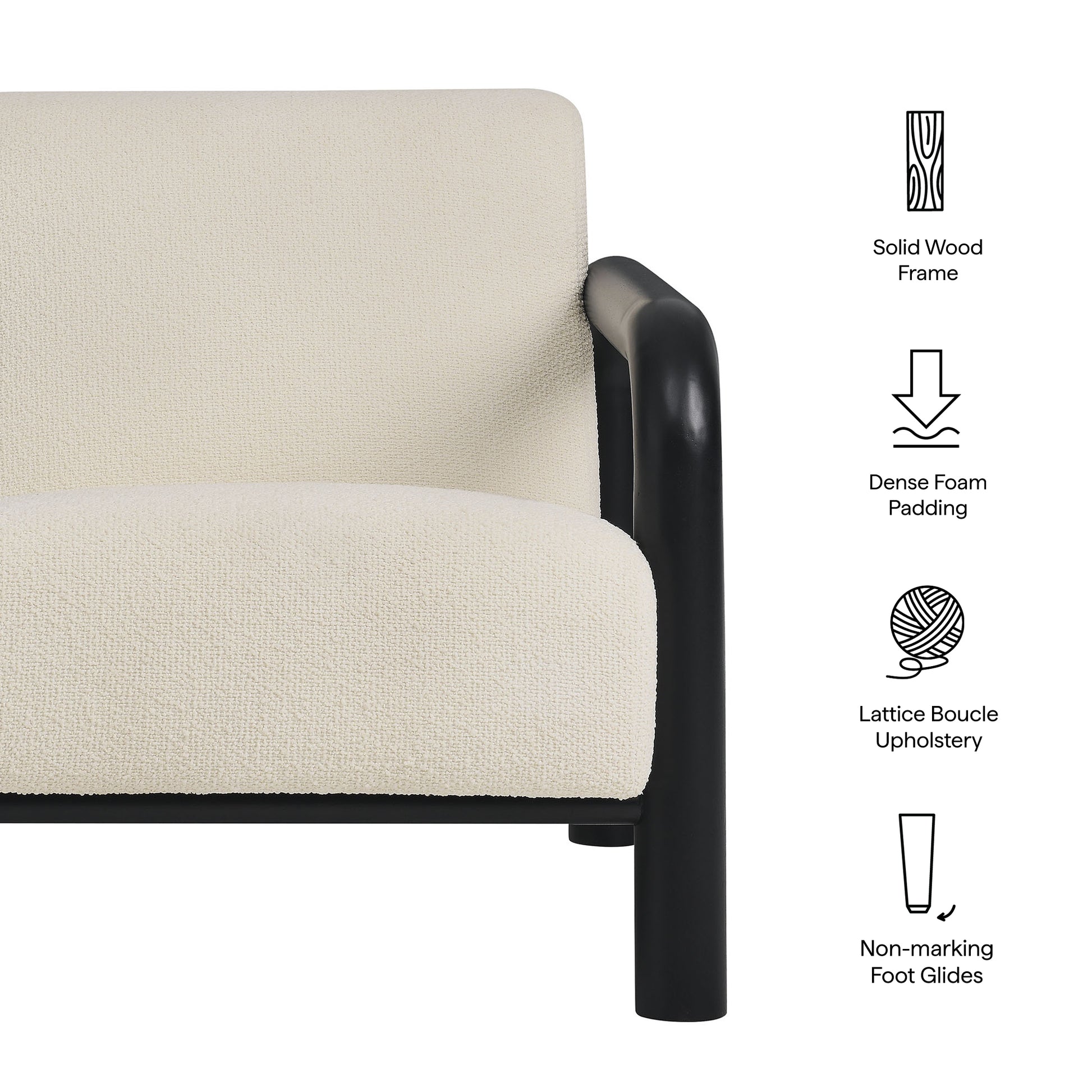 Sereno Boucle Accent Chair - Cream Oak