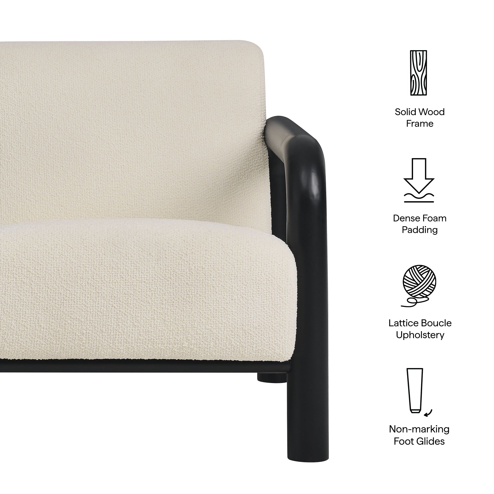 Sereno Boucle Accent Chair - Cream Oak