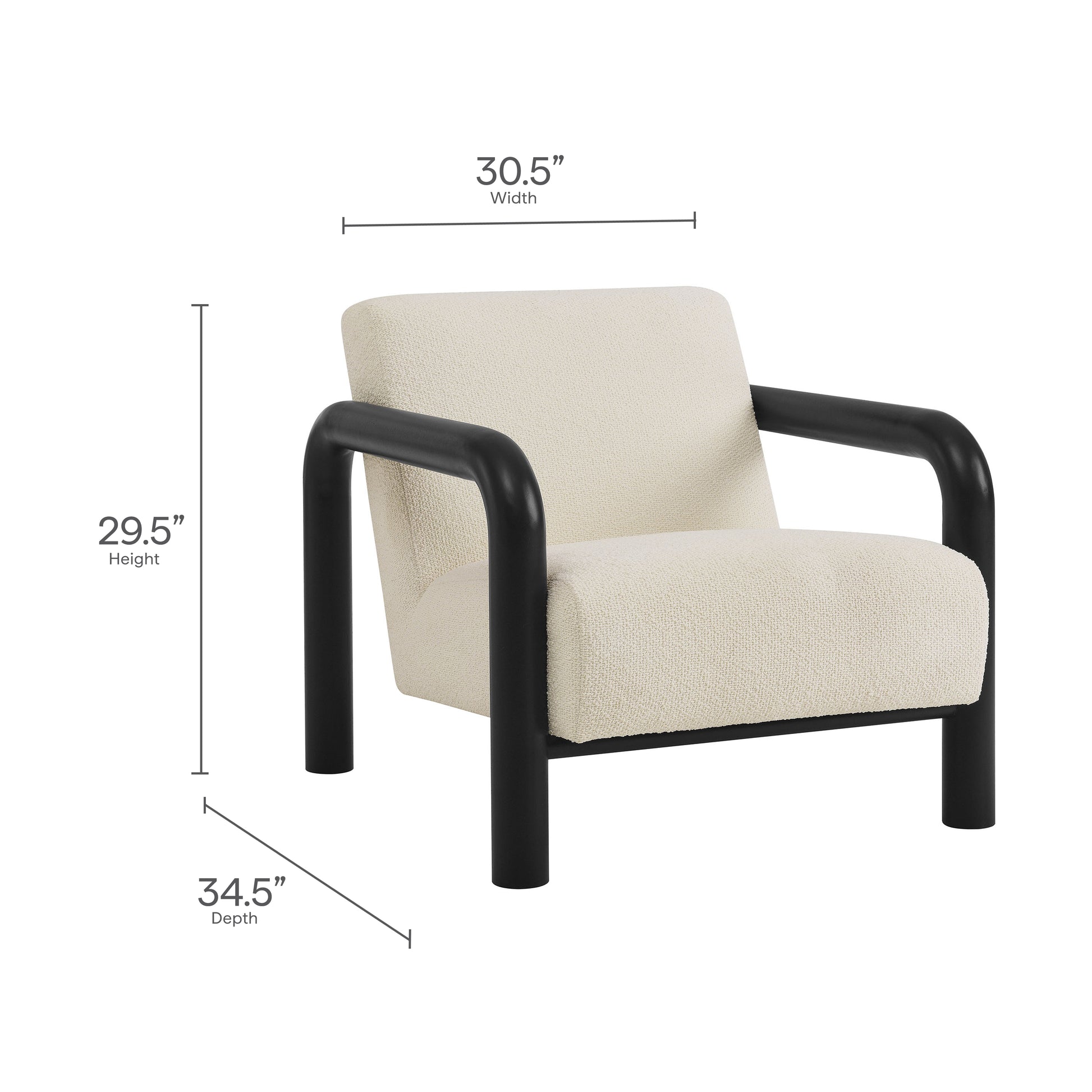 Sereno Boucle Accent Chair - Earth Black