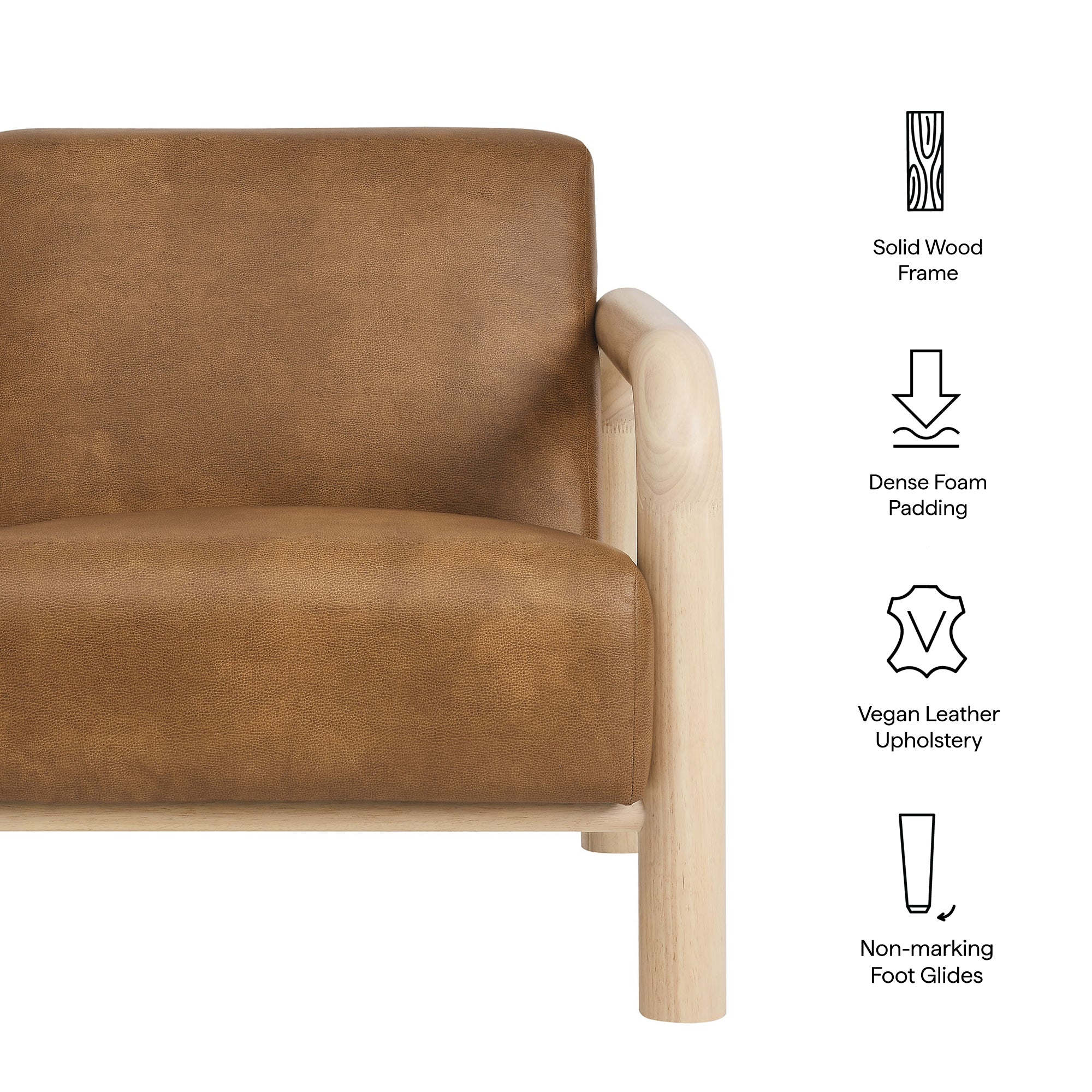 Sereno Vegan Leather Accent Chair - Mushroom Black