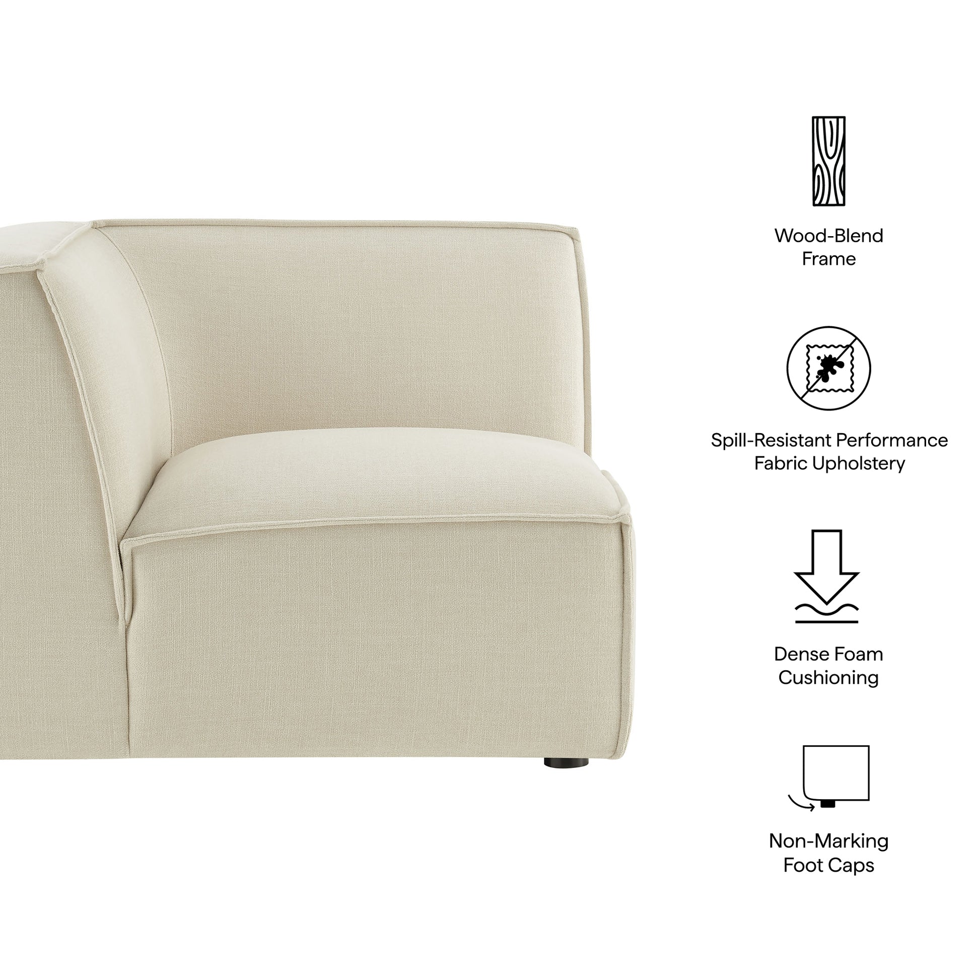 Restore Performance Fabric Upholstered Modular Corner Chair - Foliage