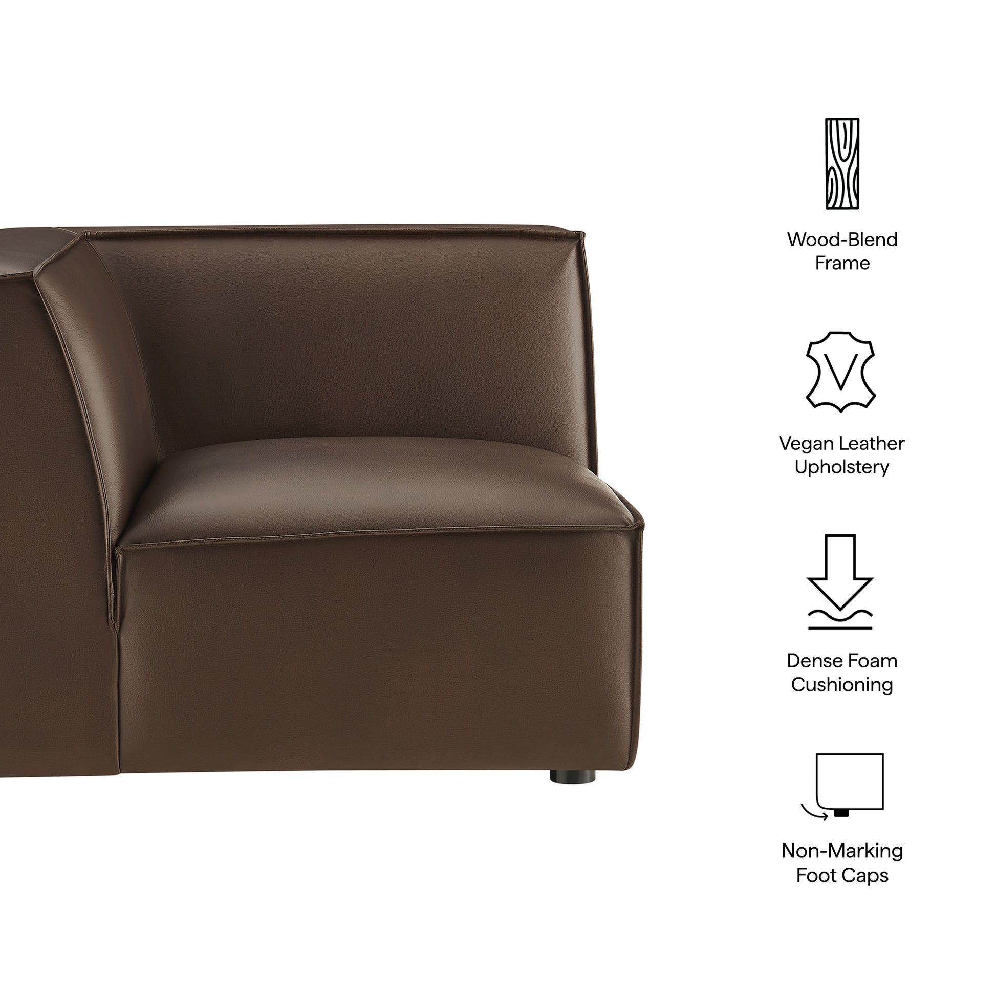 Restore Vegan Leather Modular Corner Chair - Toast