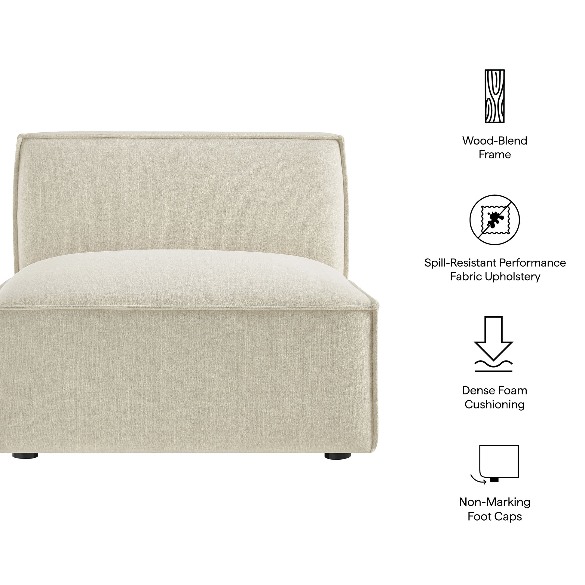 Restore Performance Fabric Upholstered Armless Modular Chair - Foliage