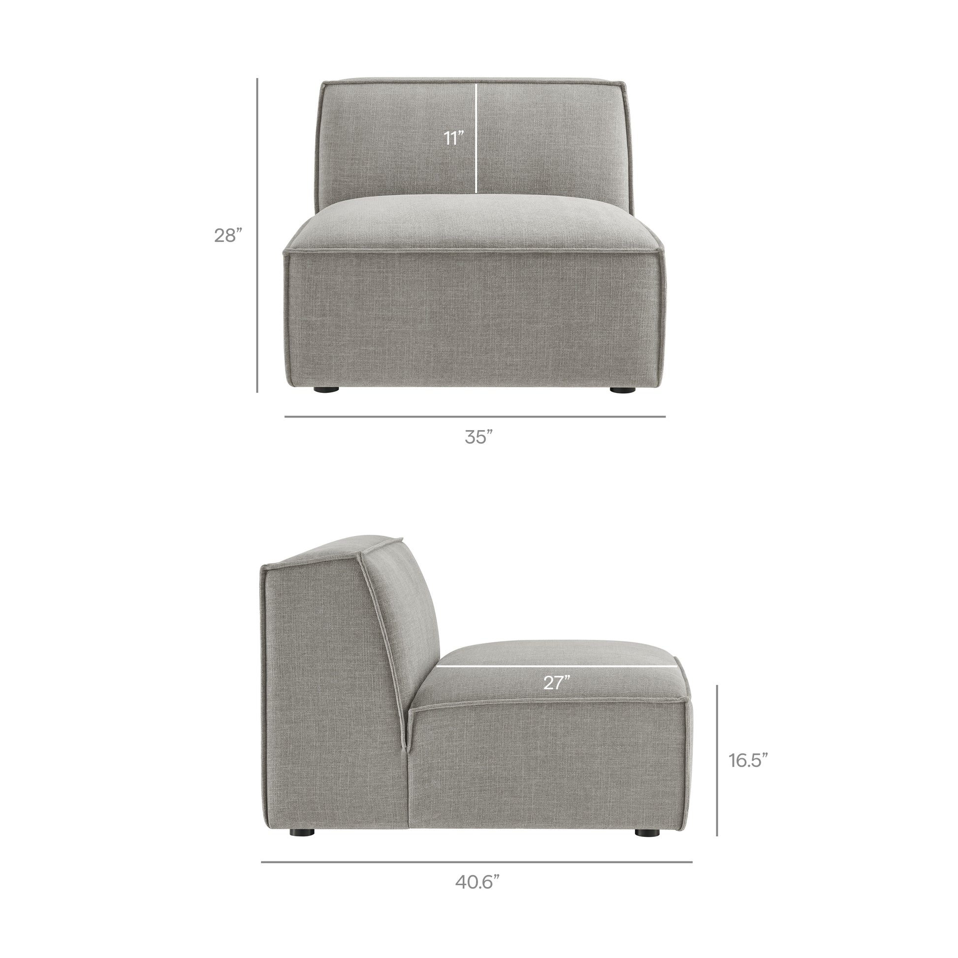 Restore Performance Fabric Upholstered Armless Modular Chair
