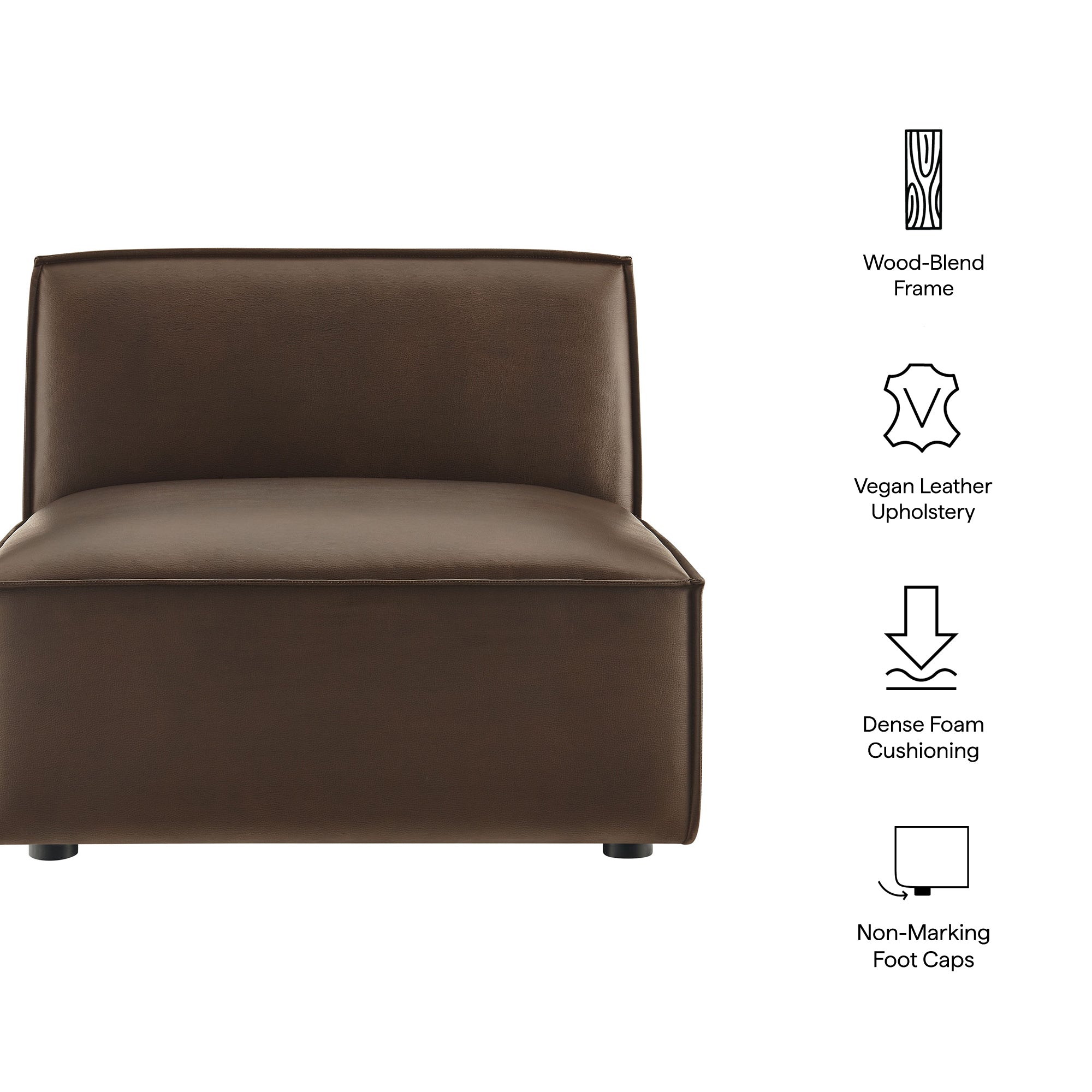 Restore Vegan Leather Armless Modular Chair - Toast