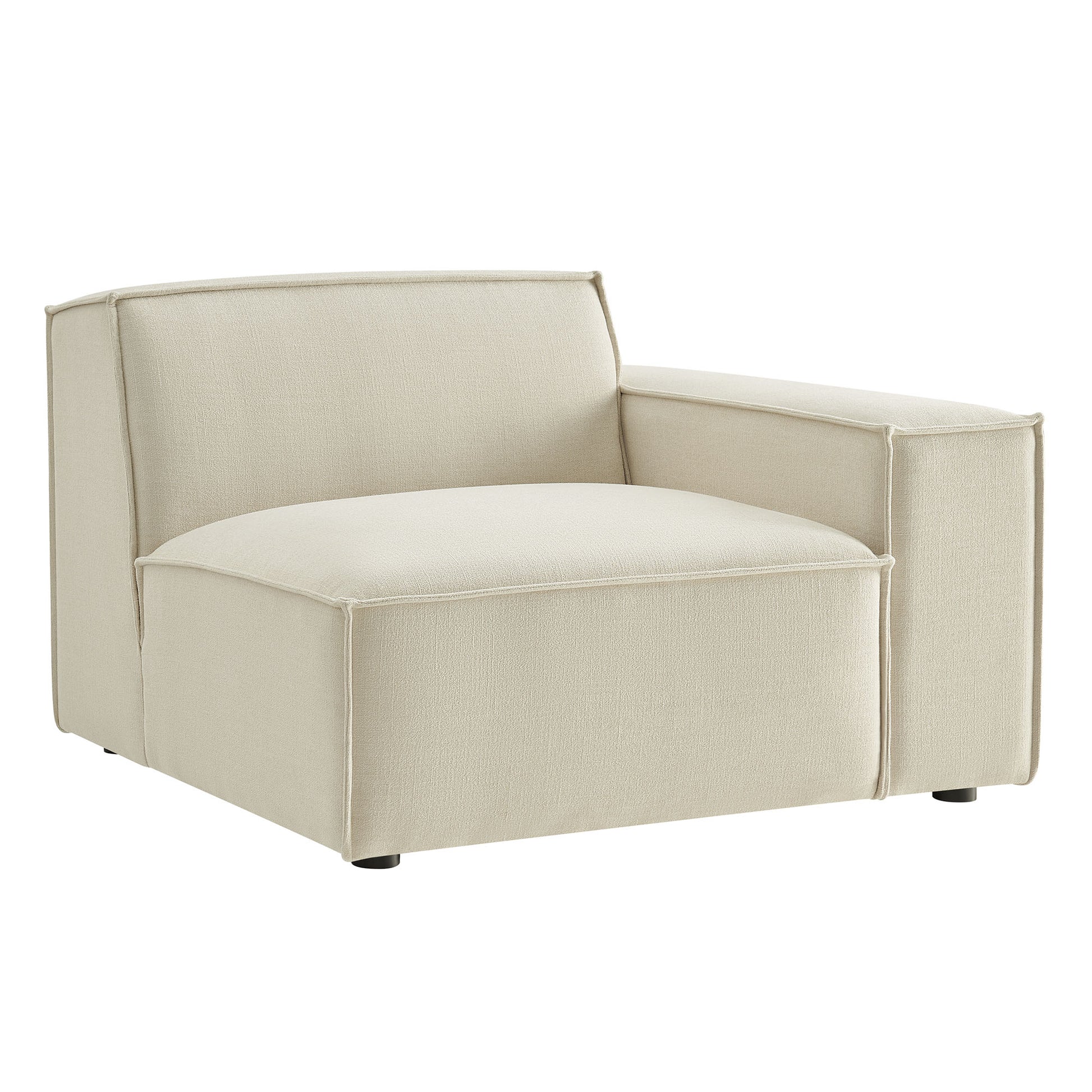 Restore Performance Fabric Upholstered Right-Facing Modular Lounge Chair - Ecru
