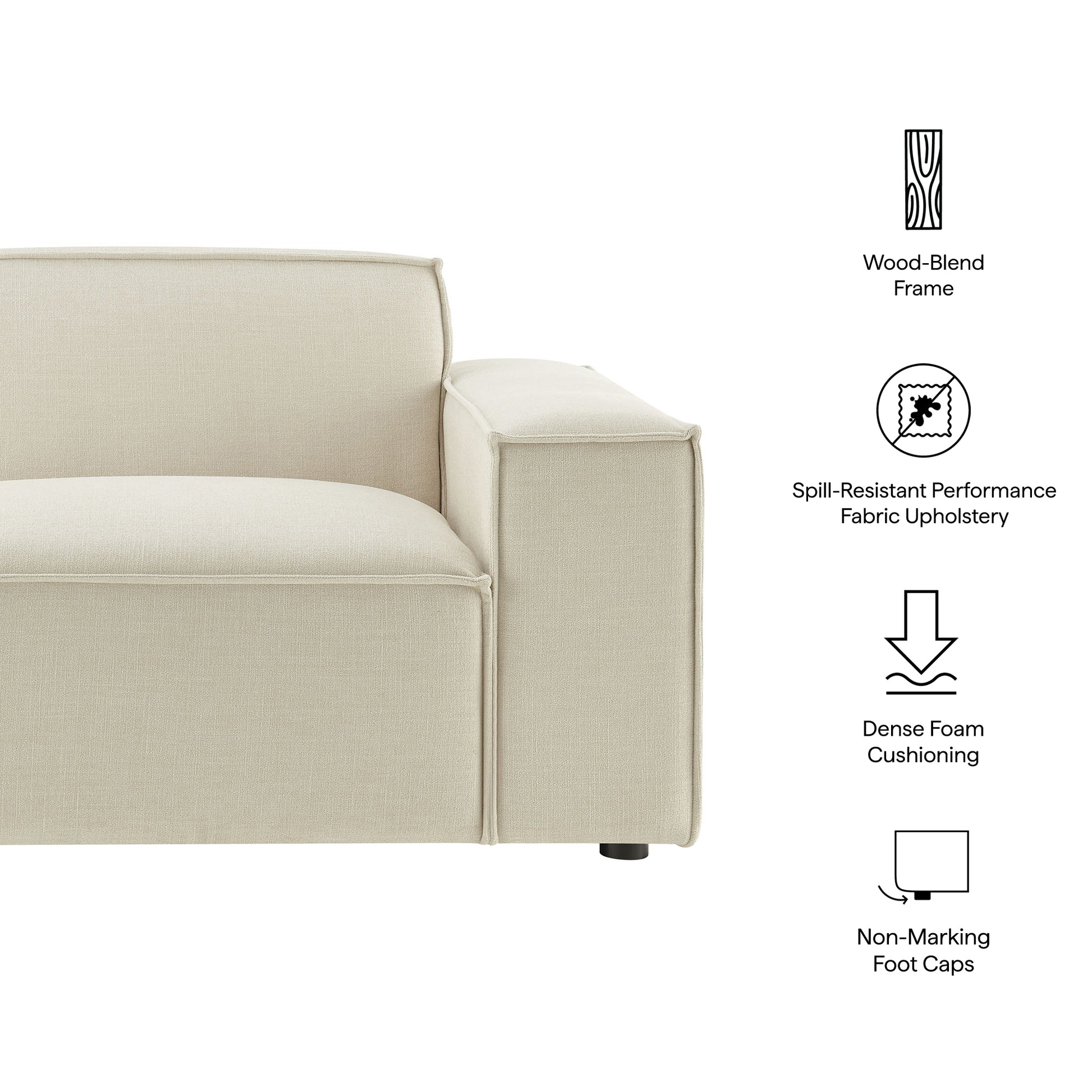 Restore Performance Fabric Upholstered Right-Facing Modular Lounge Chair - Foliage