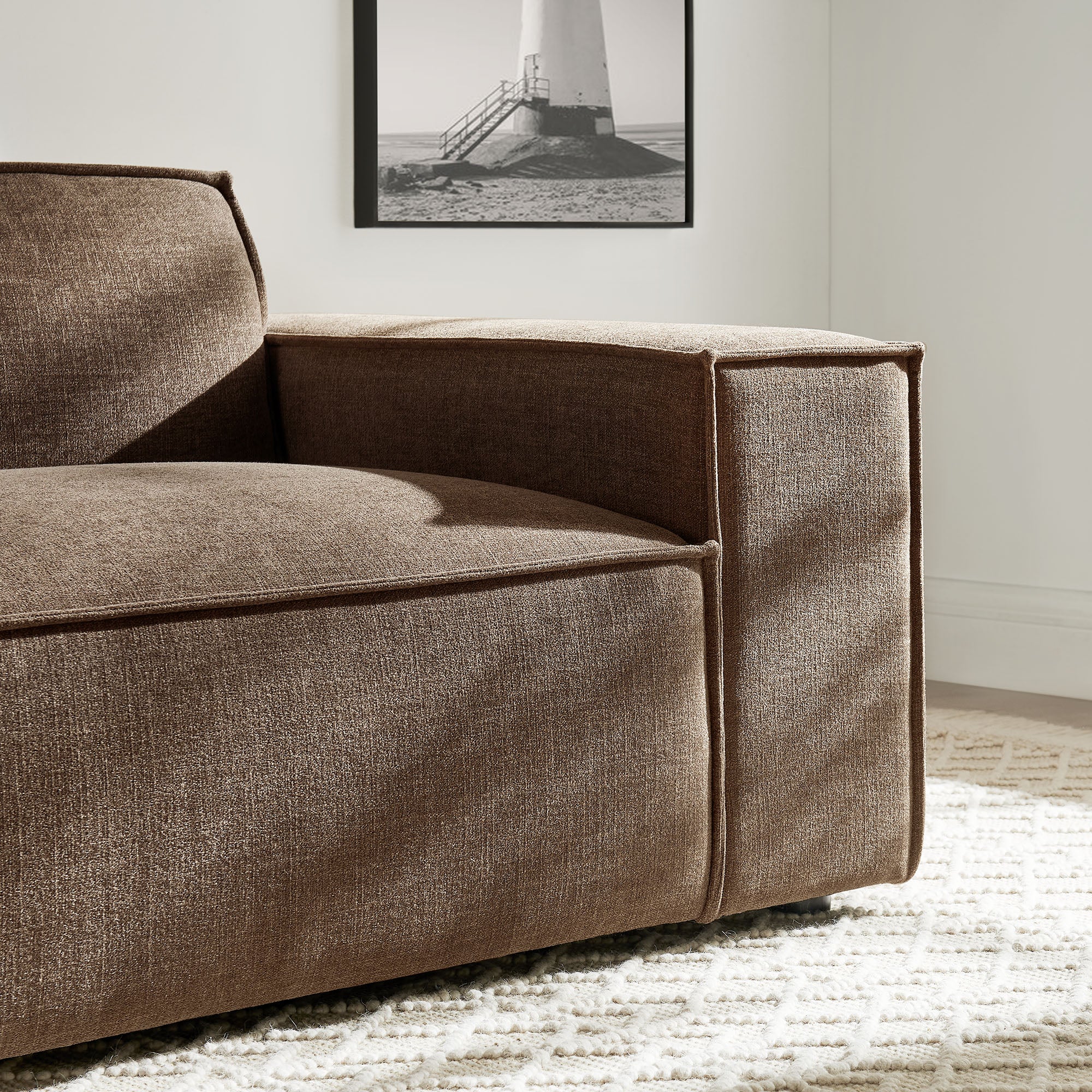 Restore Performance Fabric Upholstered Right-Facing Modular Lounge Chair