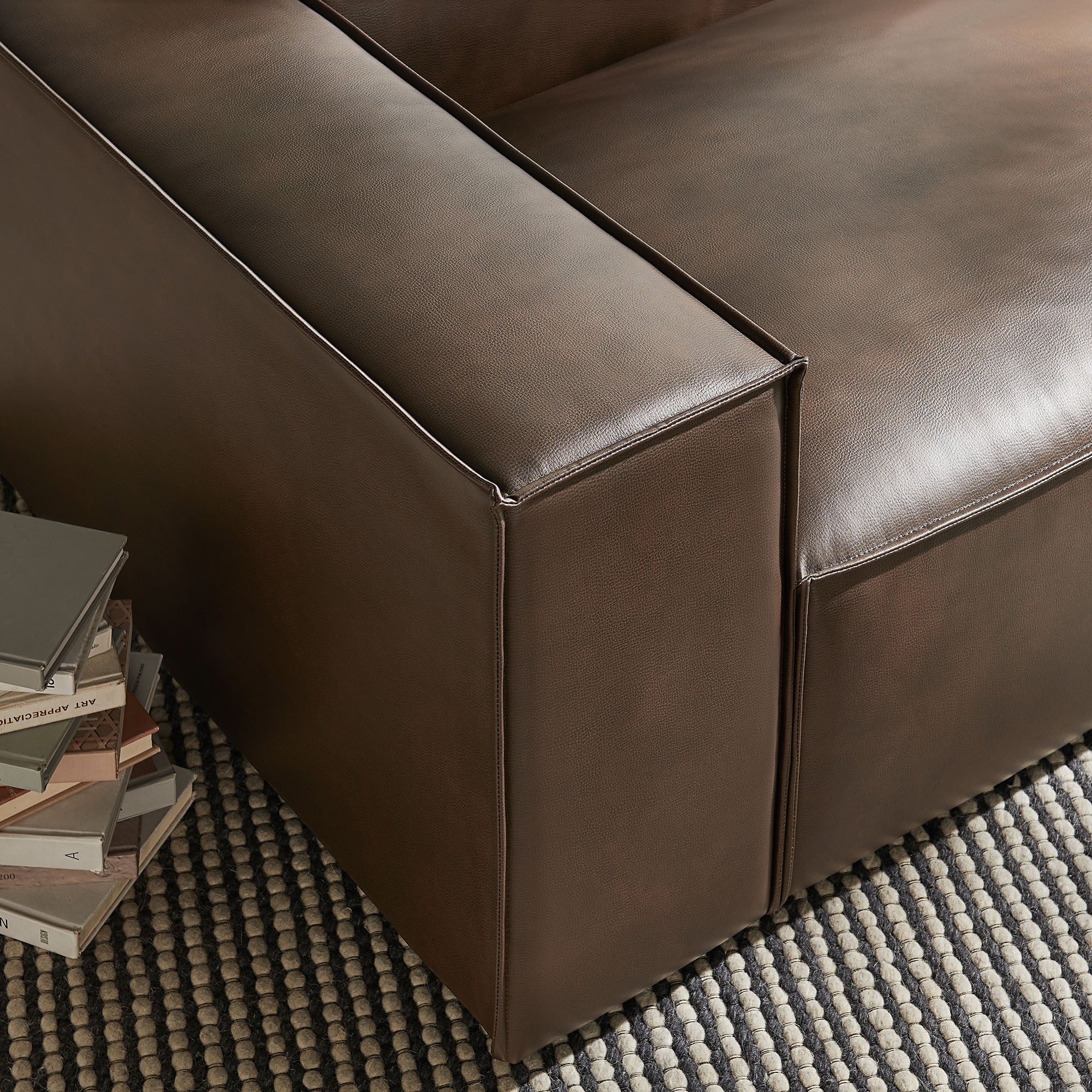 Restore Vegan Leather Left-Facing Modular Lounge Chair