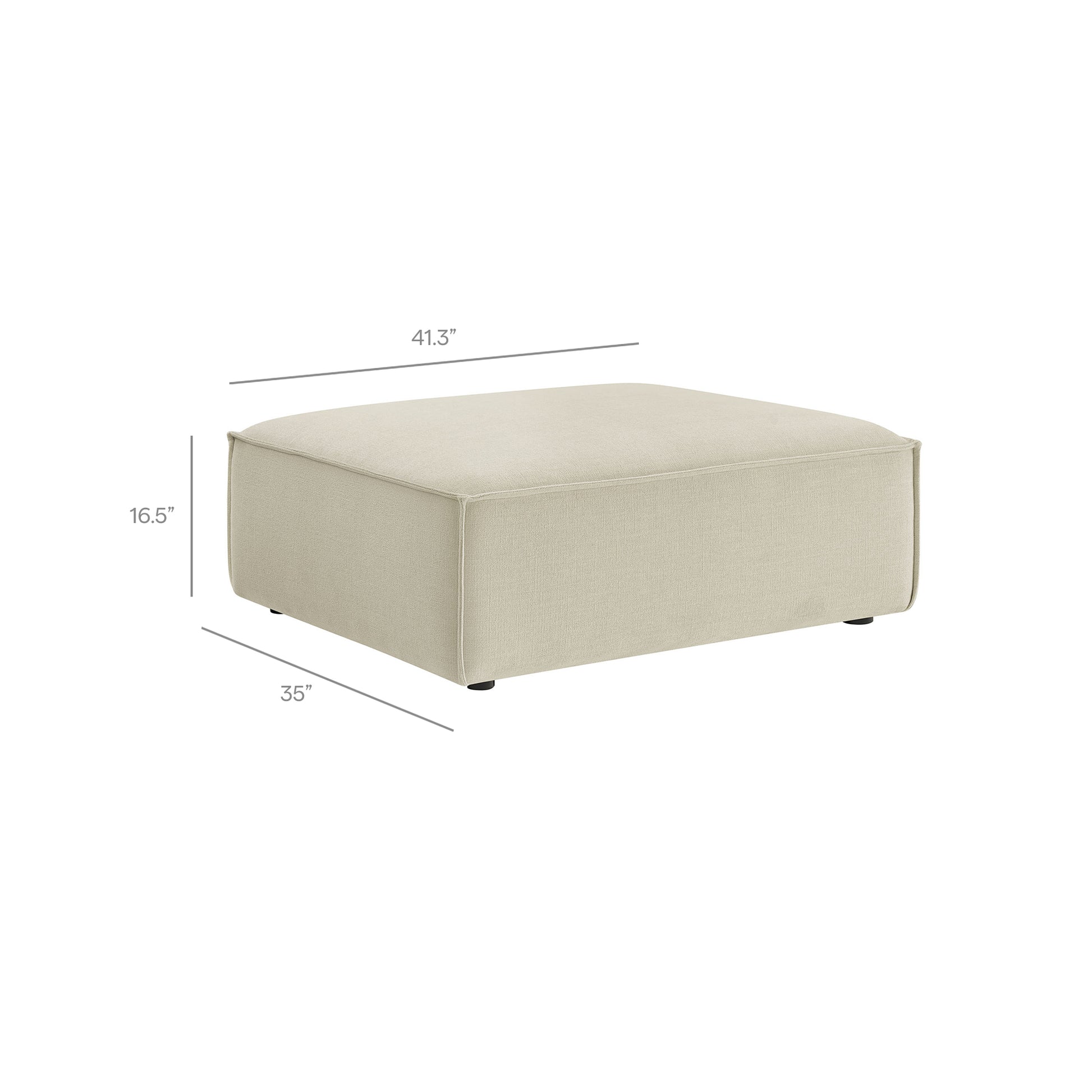 Restore Performance Fabric Upholstered Modular Ottoman - Pewter