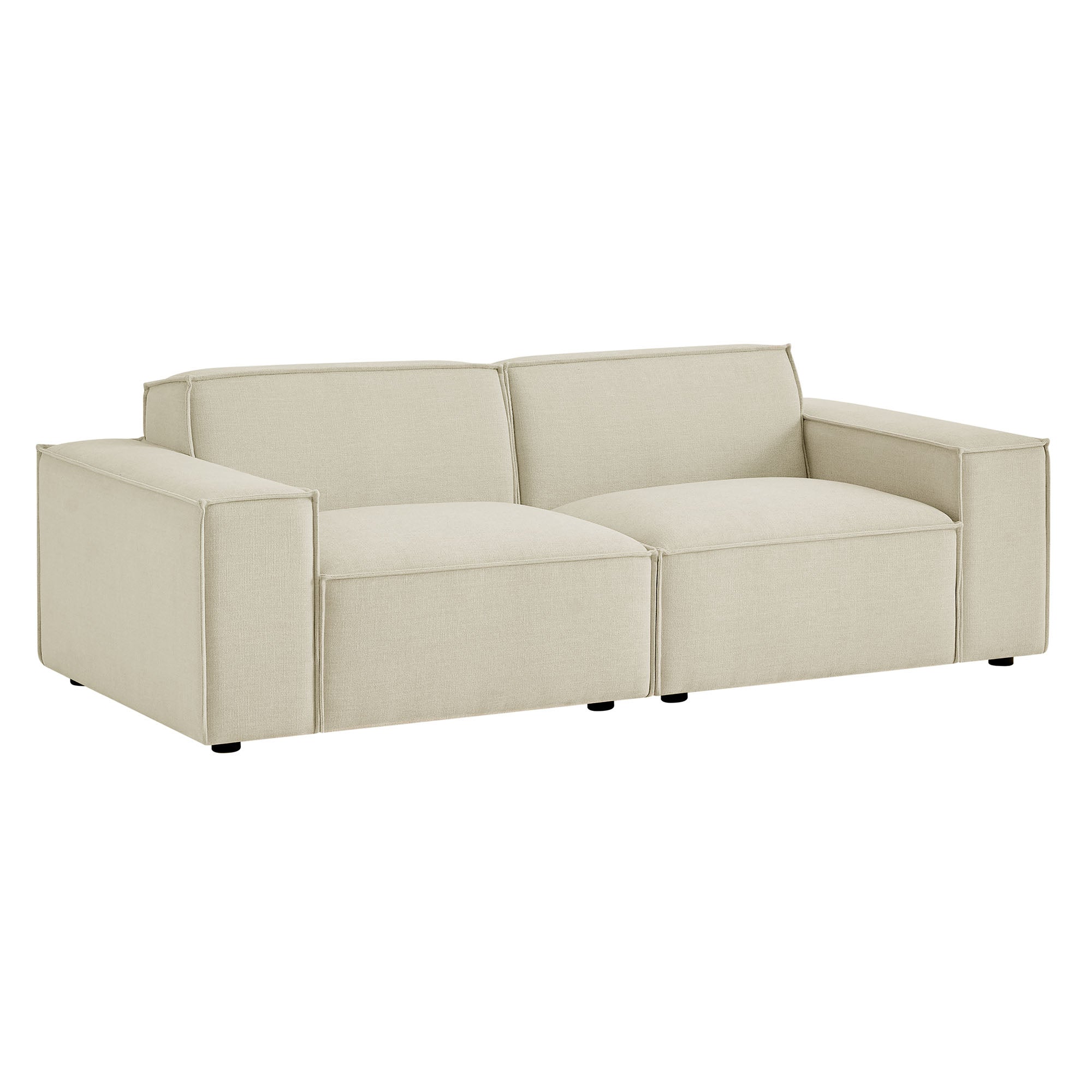 Restore 2-Piece Performance Fabric Upholstered Modular Loveseat - Ecru