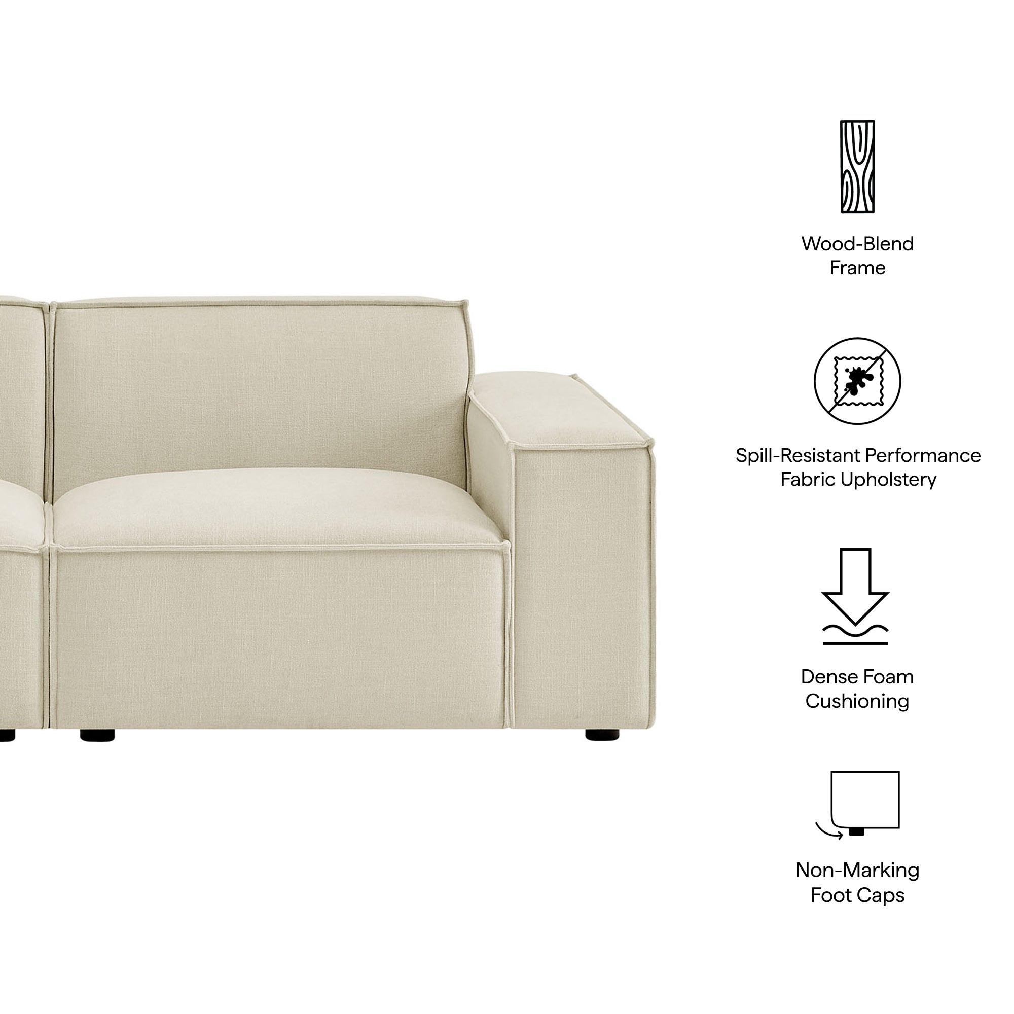 Restore 2-Piece Performance Fabric Upholstered Modular Loveseat - Foliage