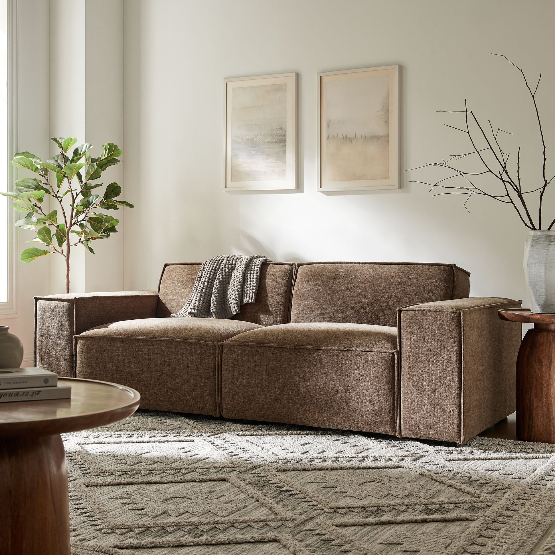 Restore 2-Piece Performance Fabric Upholstered Modular Loveseat