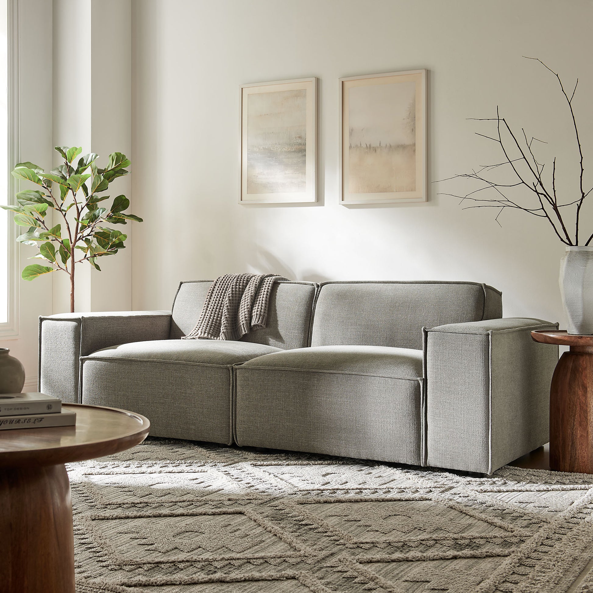 Restore 2-Piece Performance Fabric Upholstered Modular Loveseat