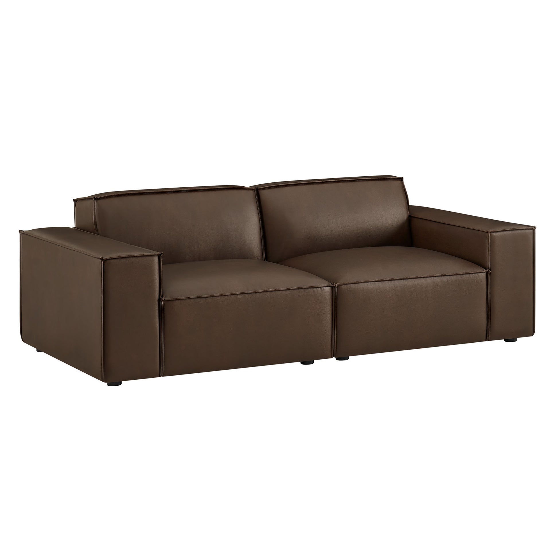Restore 2-Piece Vegan Leather Modular Loveseat - Espresso